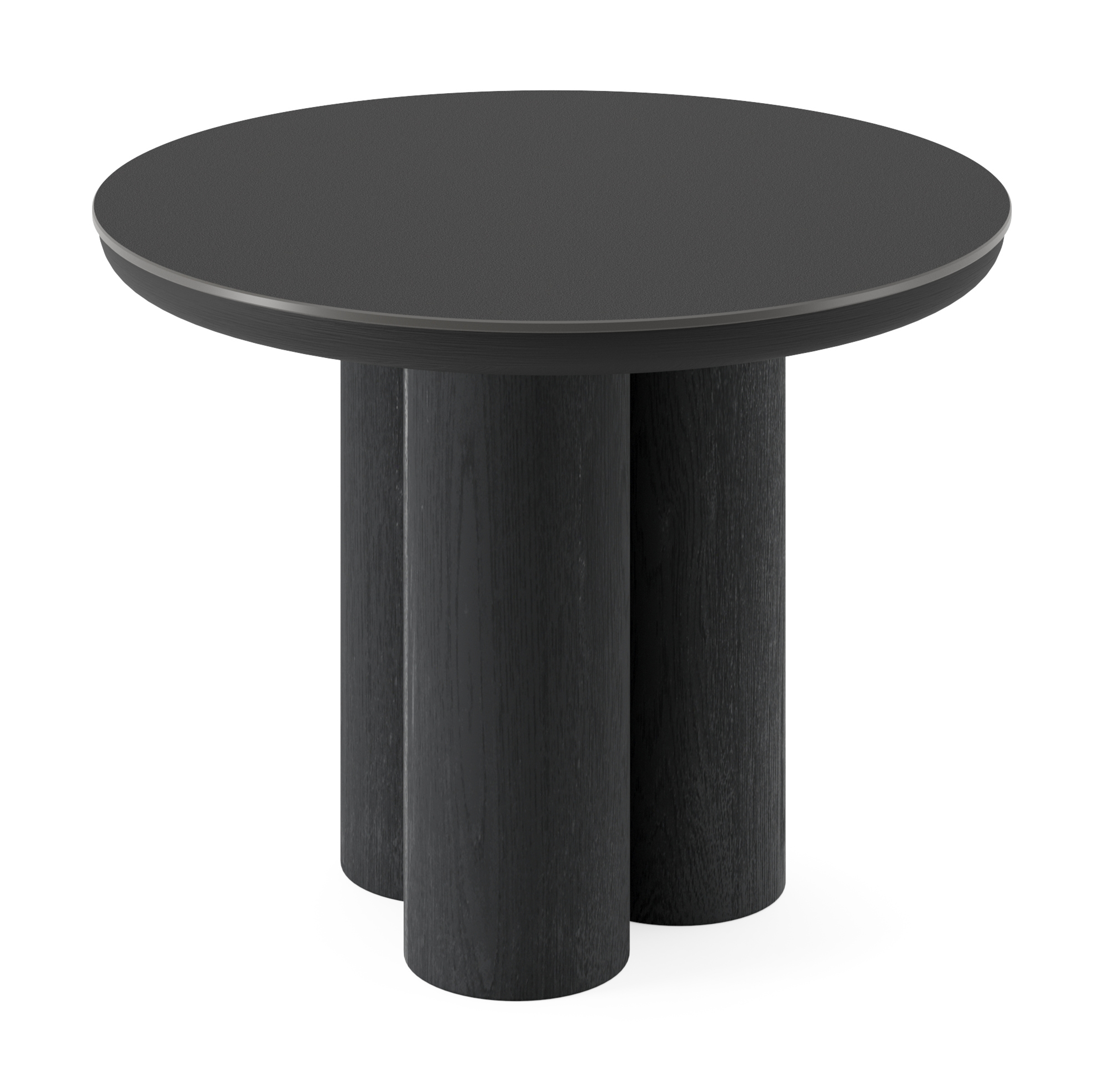 Bijzettafel Amato Rondo XSmall onderstel met rond Ceramo blad in keramiek kleur Nero Ø 50 x 39 cm