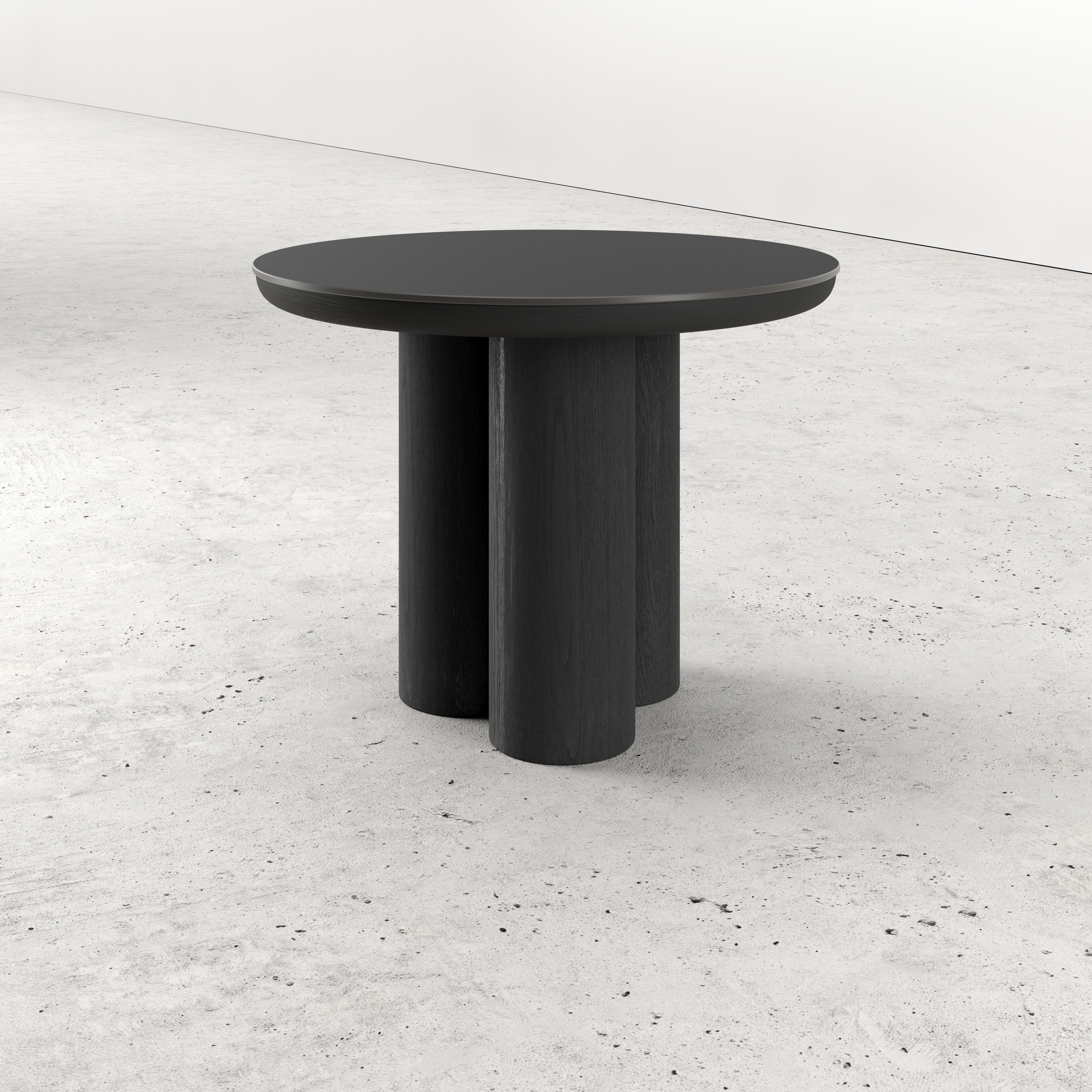 Bijzettafel Amato Rondo XSmall onderstel met rond Ceramo blad in keramiek kleur Nero Ø 50 x 39 cm