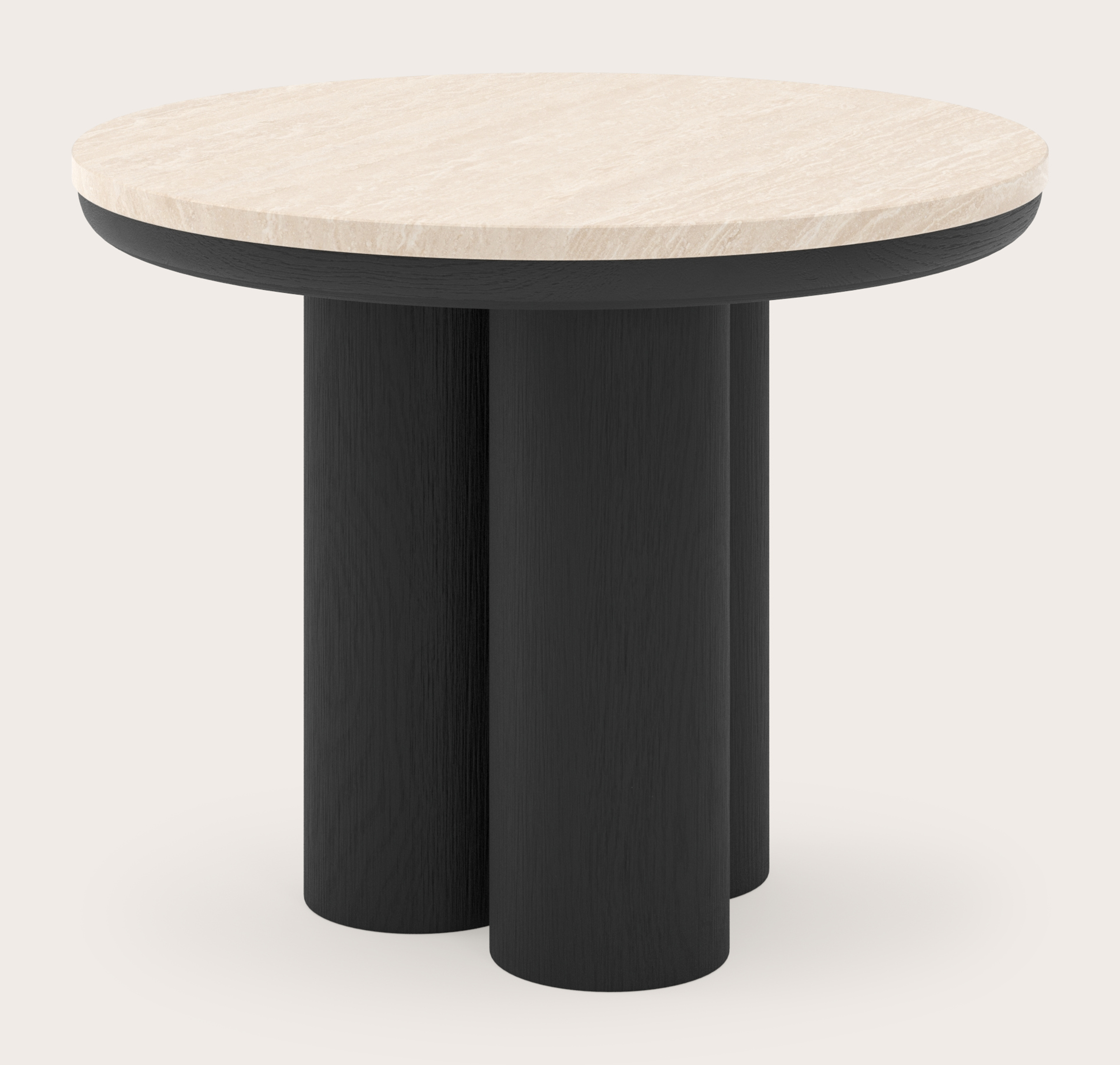 Bijzettafel Amato Rondo XSmall onderstel met rond Pietro blad in marmer kleur Travertin Ø 50 x 40 cm