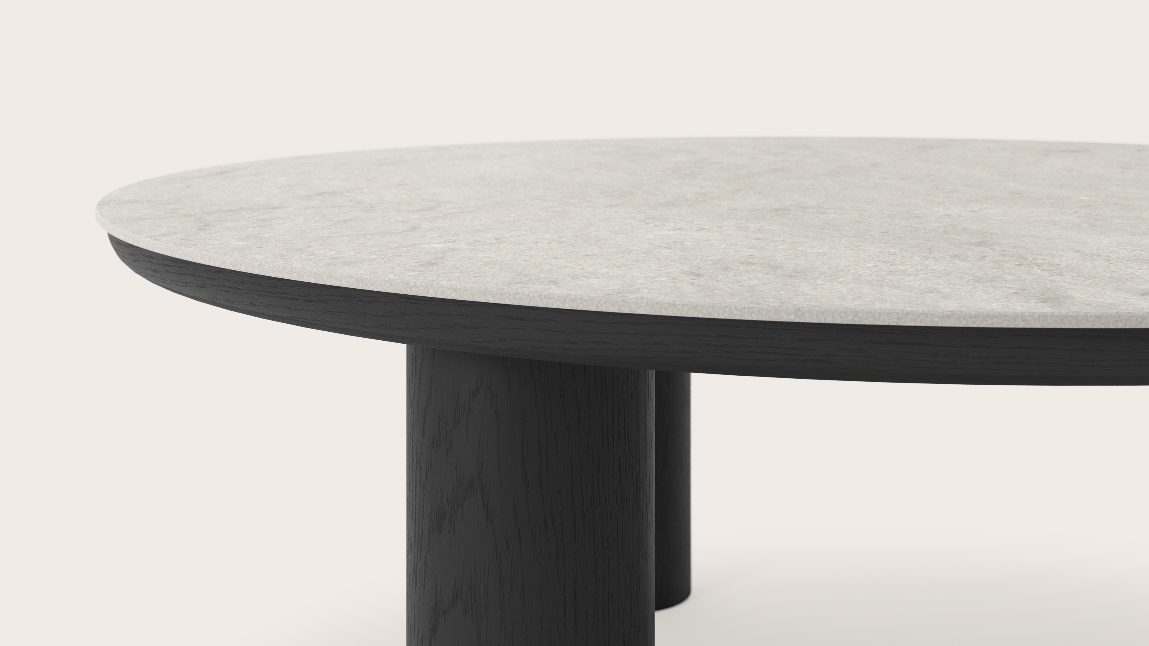 Salontafel Amato Rondo XSmall onderstel met rond Ceramo blad in keramiek kleur Shilin Ø 100 x 39 cm