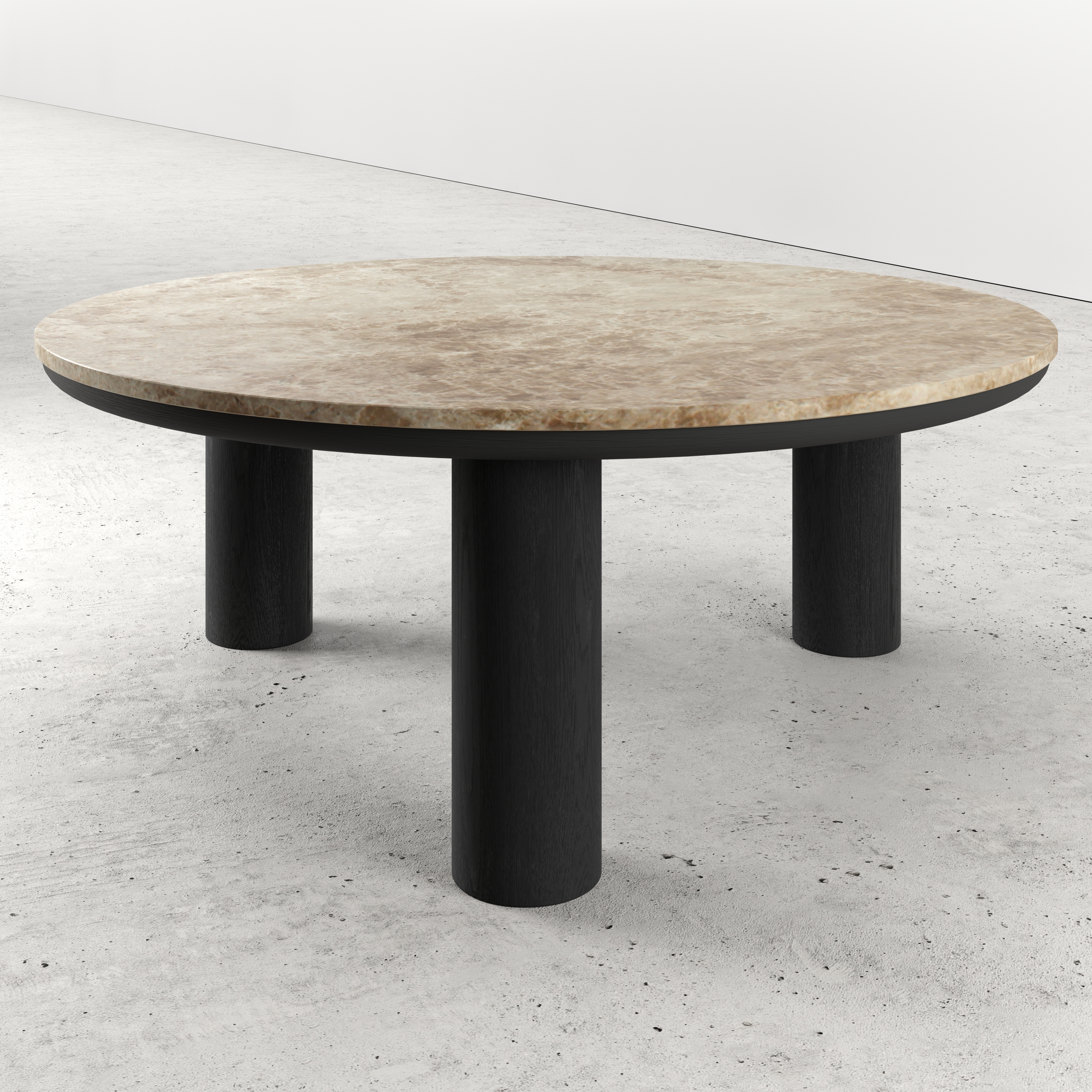 Salontafel Amato Rondo XSmall onderstel met rond Pietro blad in marmer kleur Crystal Light Emperador Ø 100 x 40 cm