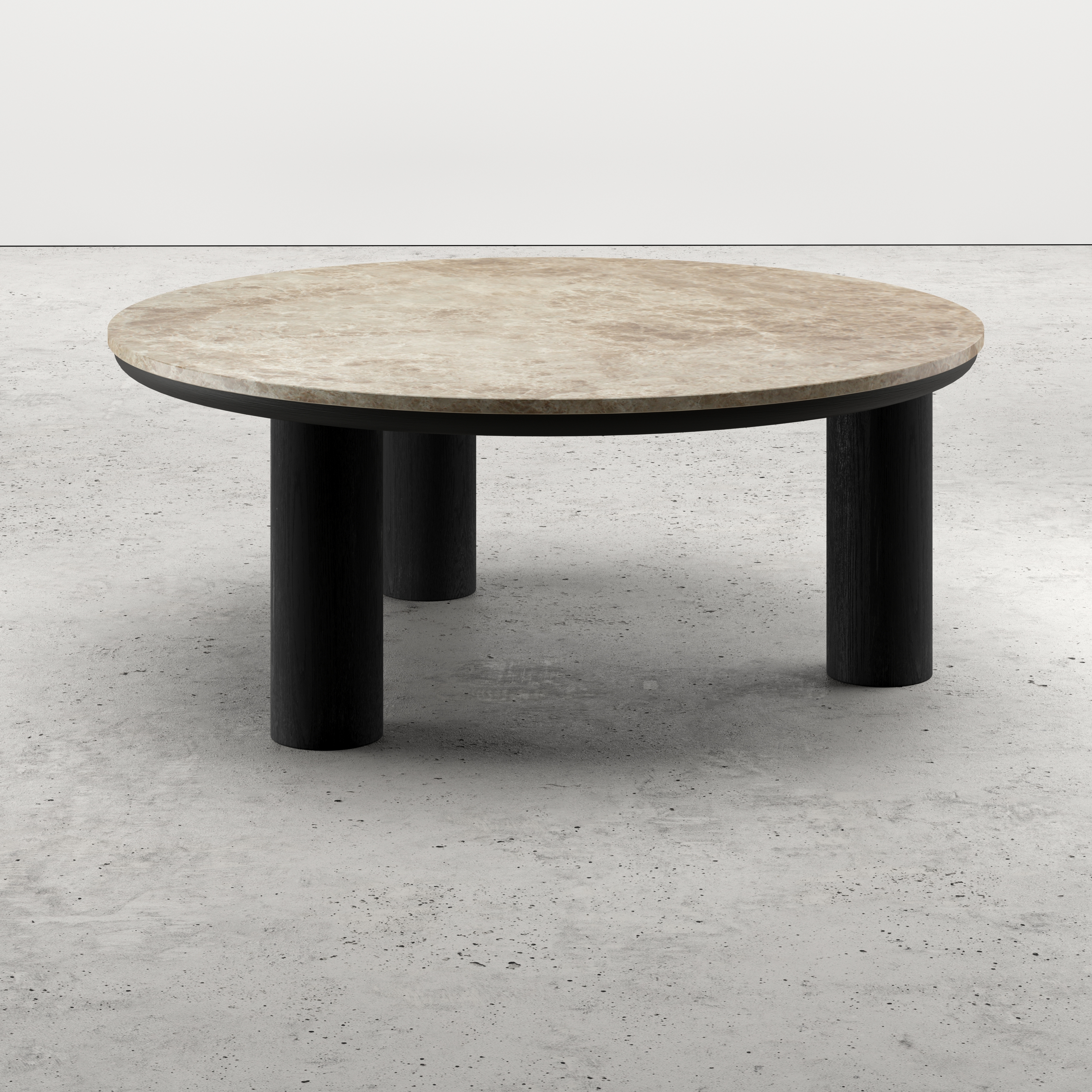 Salontafel Amato Rondo XSmall onderstel met rond Pietro blad in marmer kleur Crystal Light Emperador Ø 100 x 40 cm