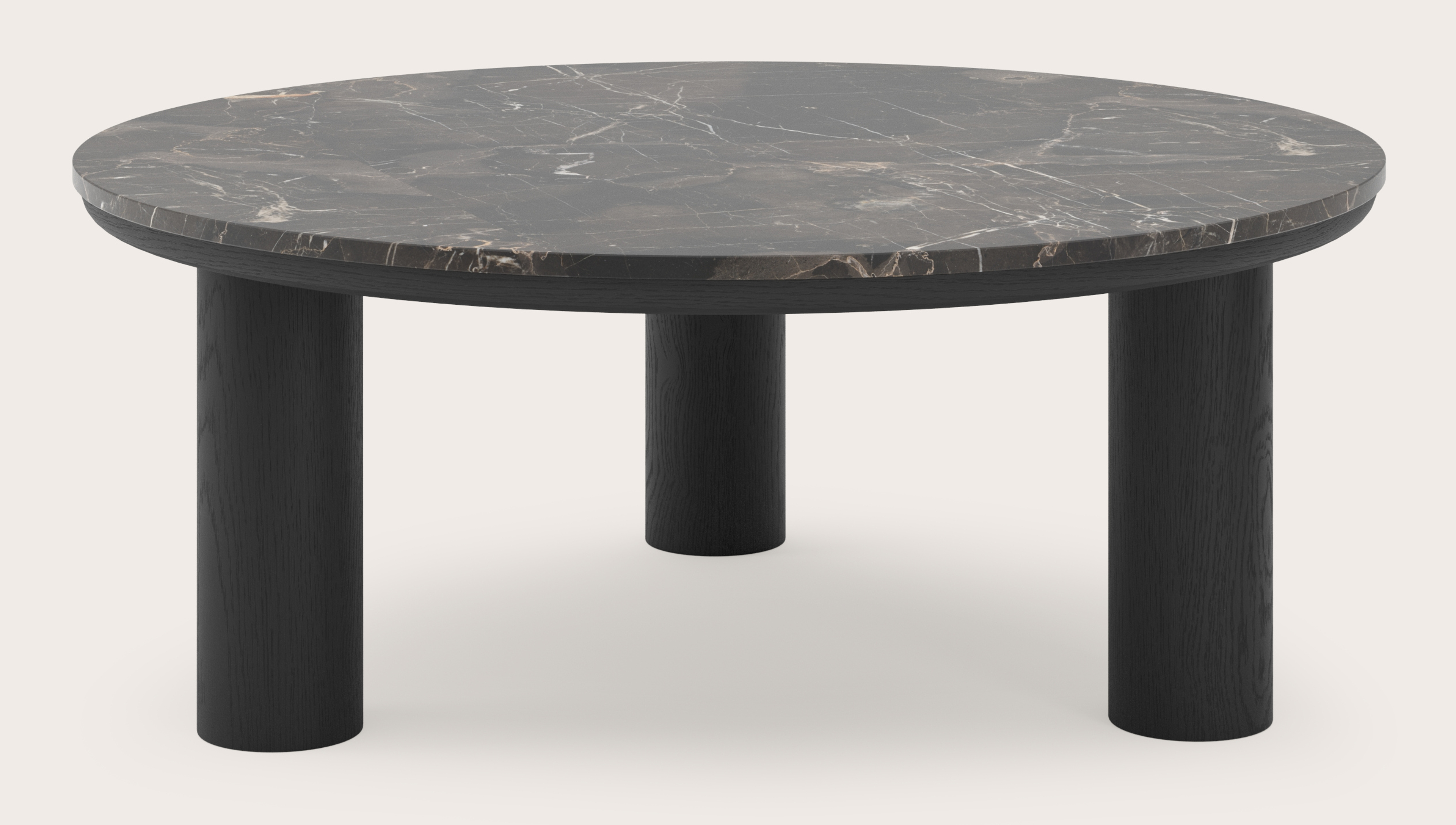 Salontafel Amato Rondo XSmall onderstel met rond Pietro blad in marmer kleur Dark Coffee Ø 100 x 40 cm