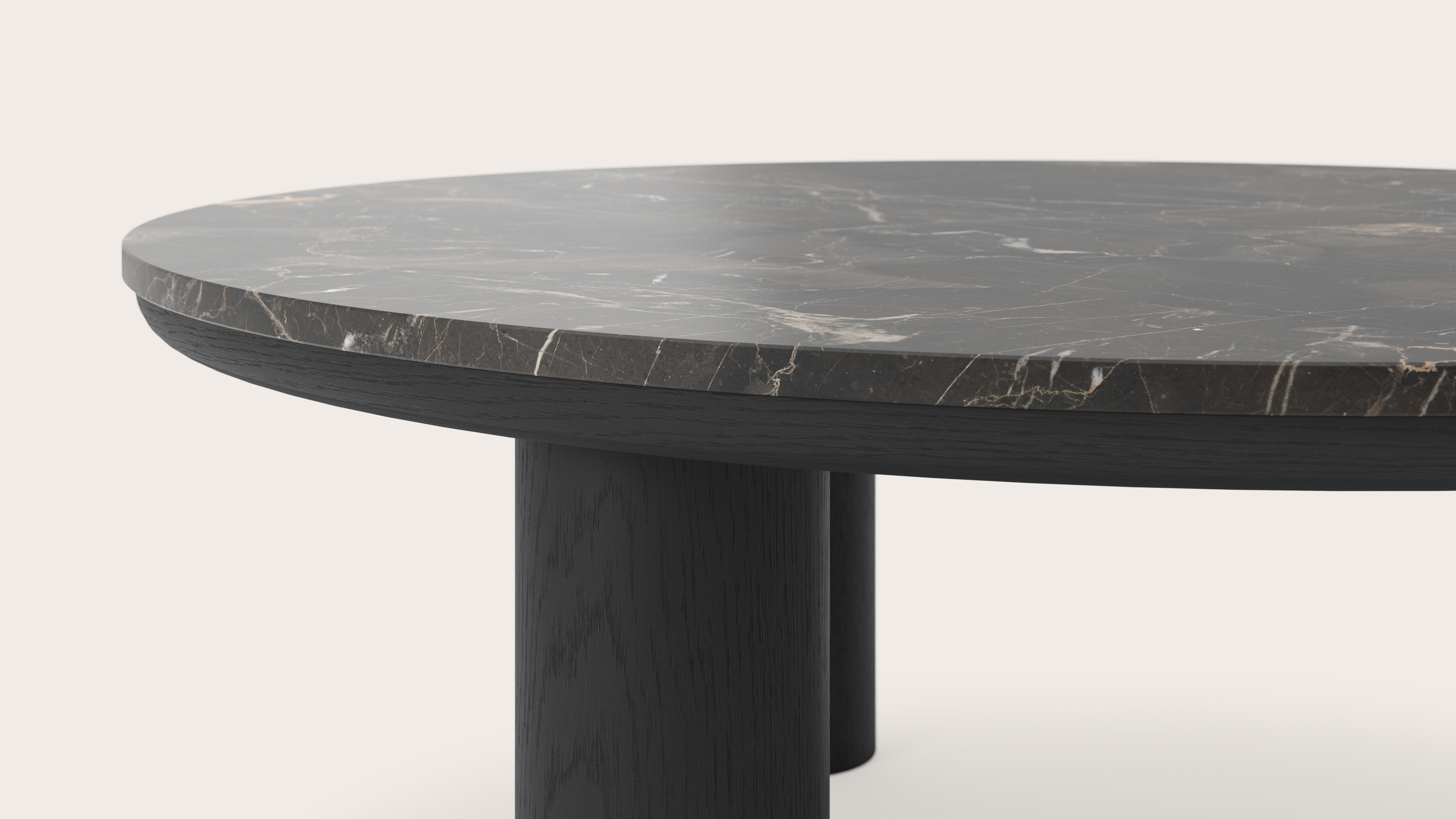 Salontafel Amato Rondo XSmall onderstel met rond Pietro blad in marmer kleur Dark Coffee Ø 100 x 40 cm