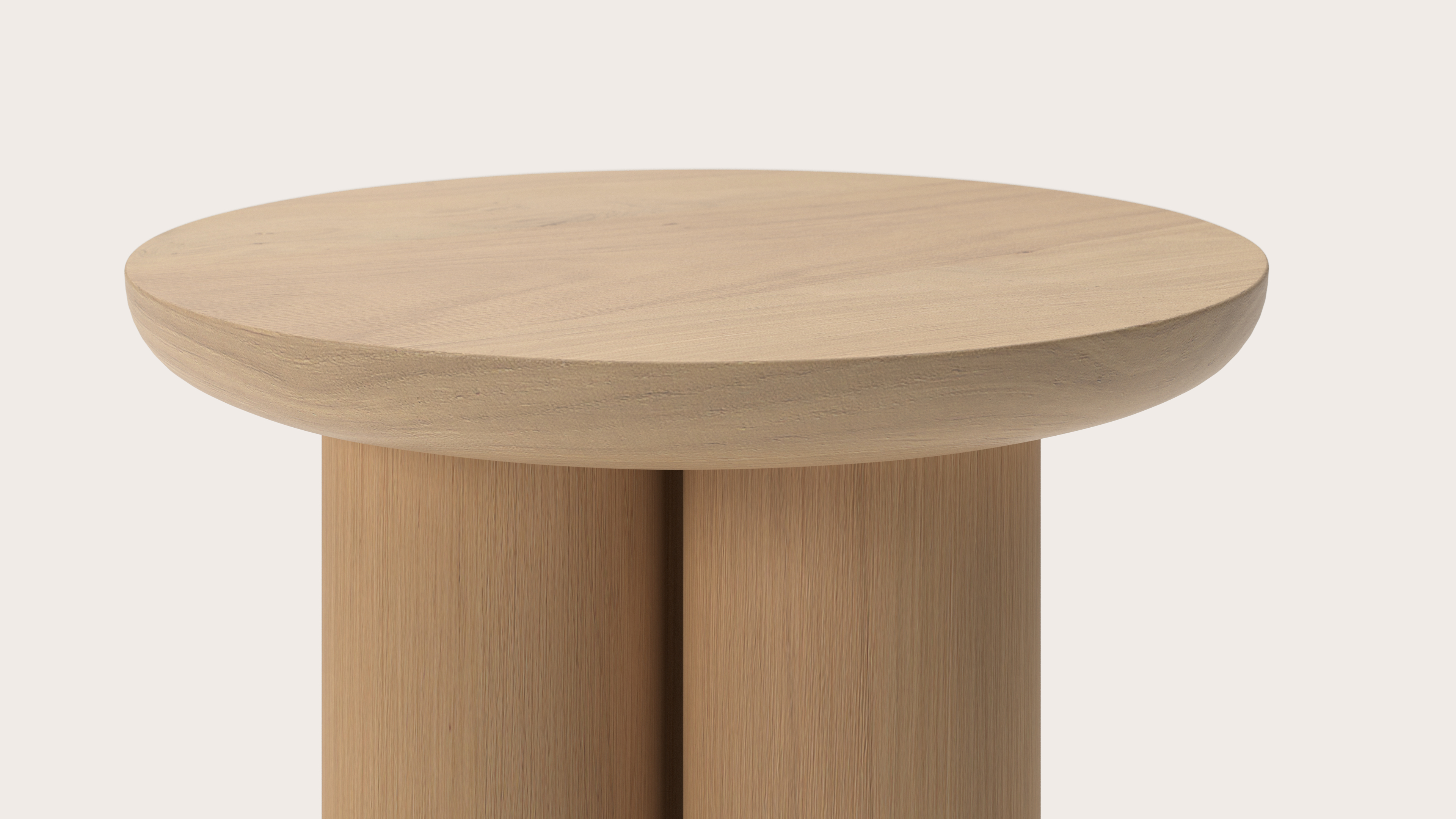 Table d'appoint Amato XSmall Rondo armature avec plateau Amato rond en chêne couleur naturelle Ø40 x 39 cm