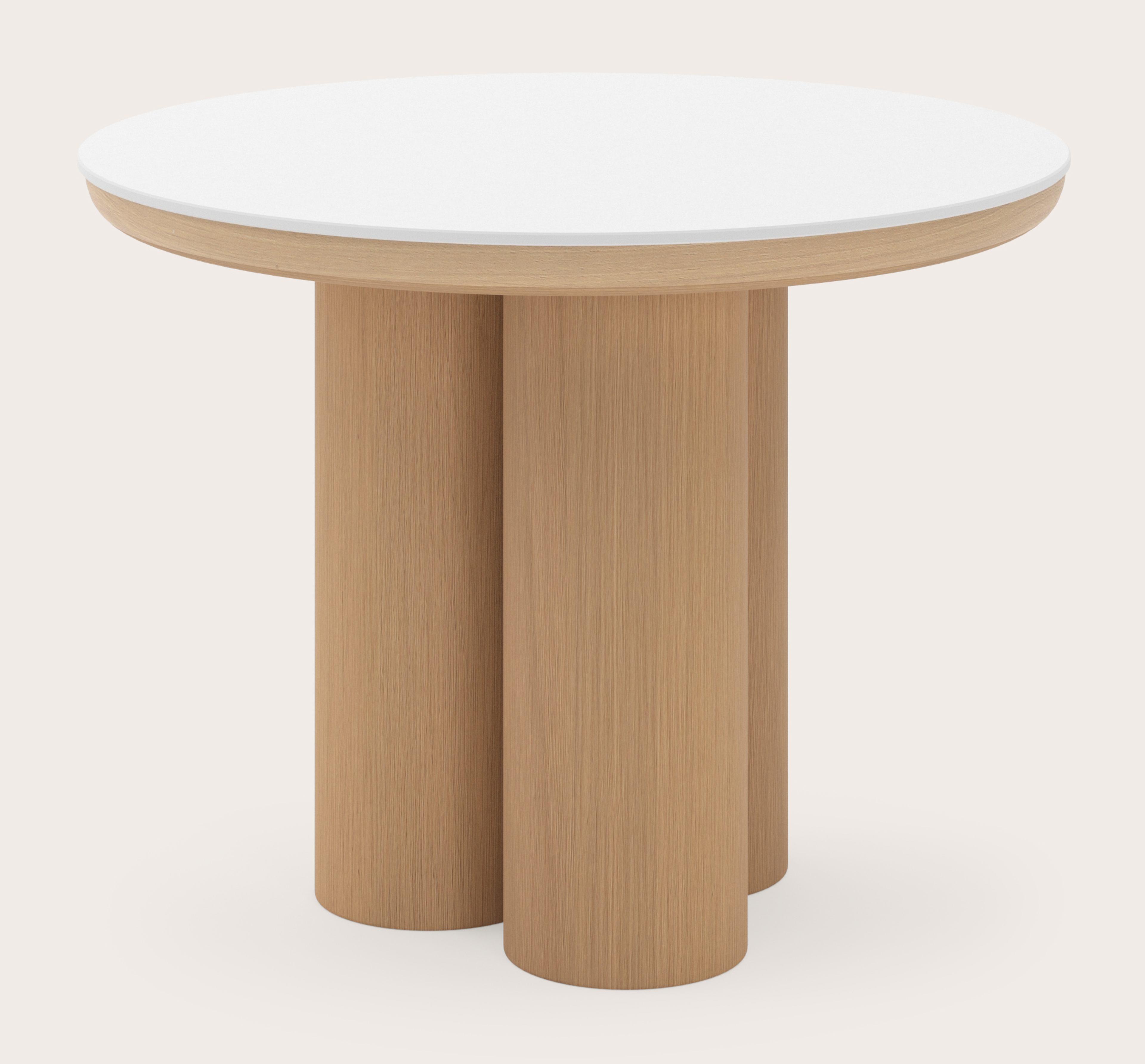 Bijzettafel Amato Rondo XSmall onderstel met rond volkeramisch Ceramo blad in kleur Arctic White Ø 50 x 39 cm