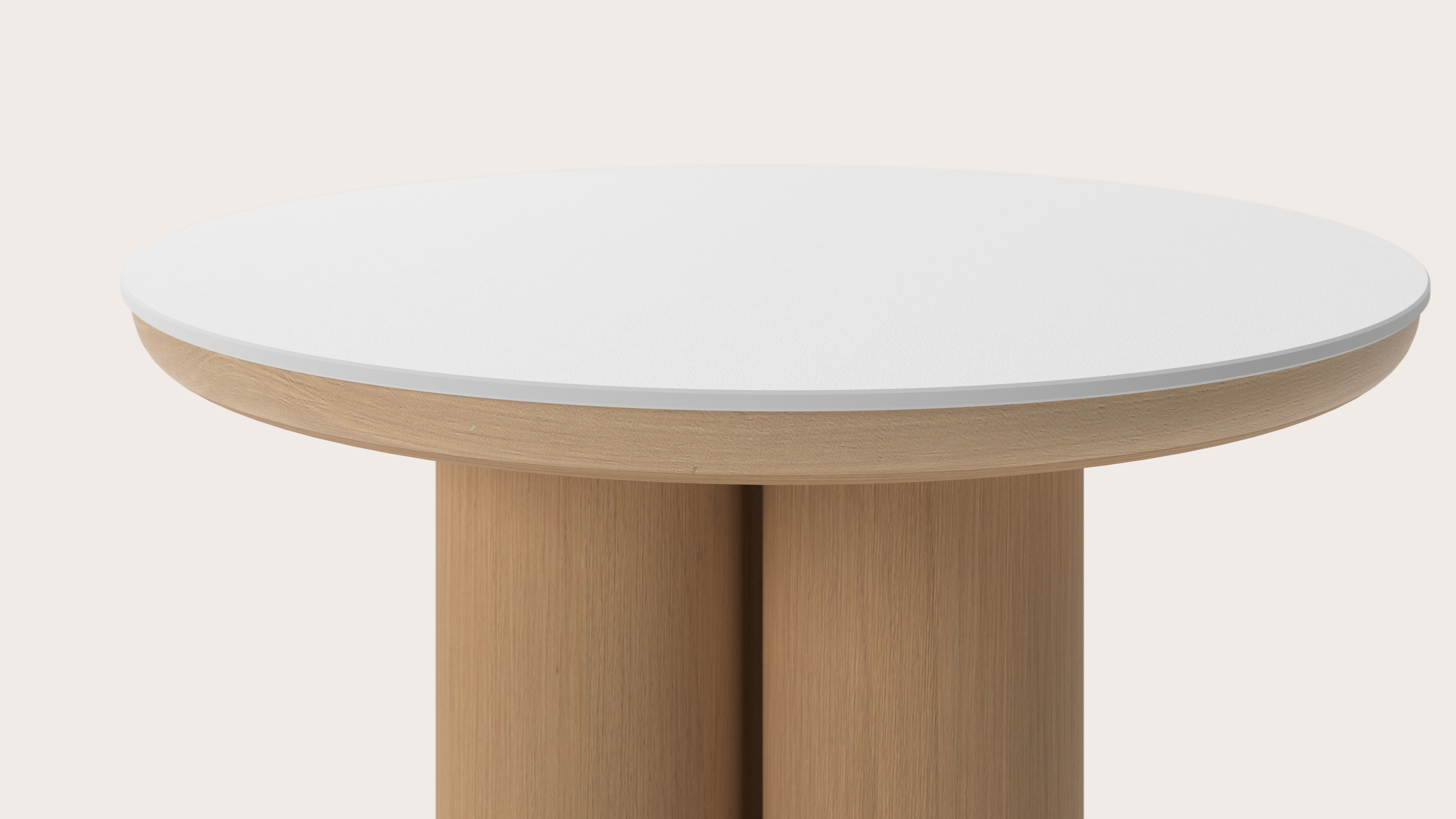 Bijzettafel Amato Rondo XSmall onderstel met rond volkeramisch Ceramo blad in kleur Arctic White Ø 50 x 39 cm