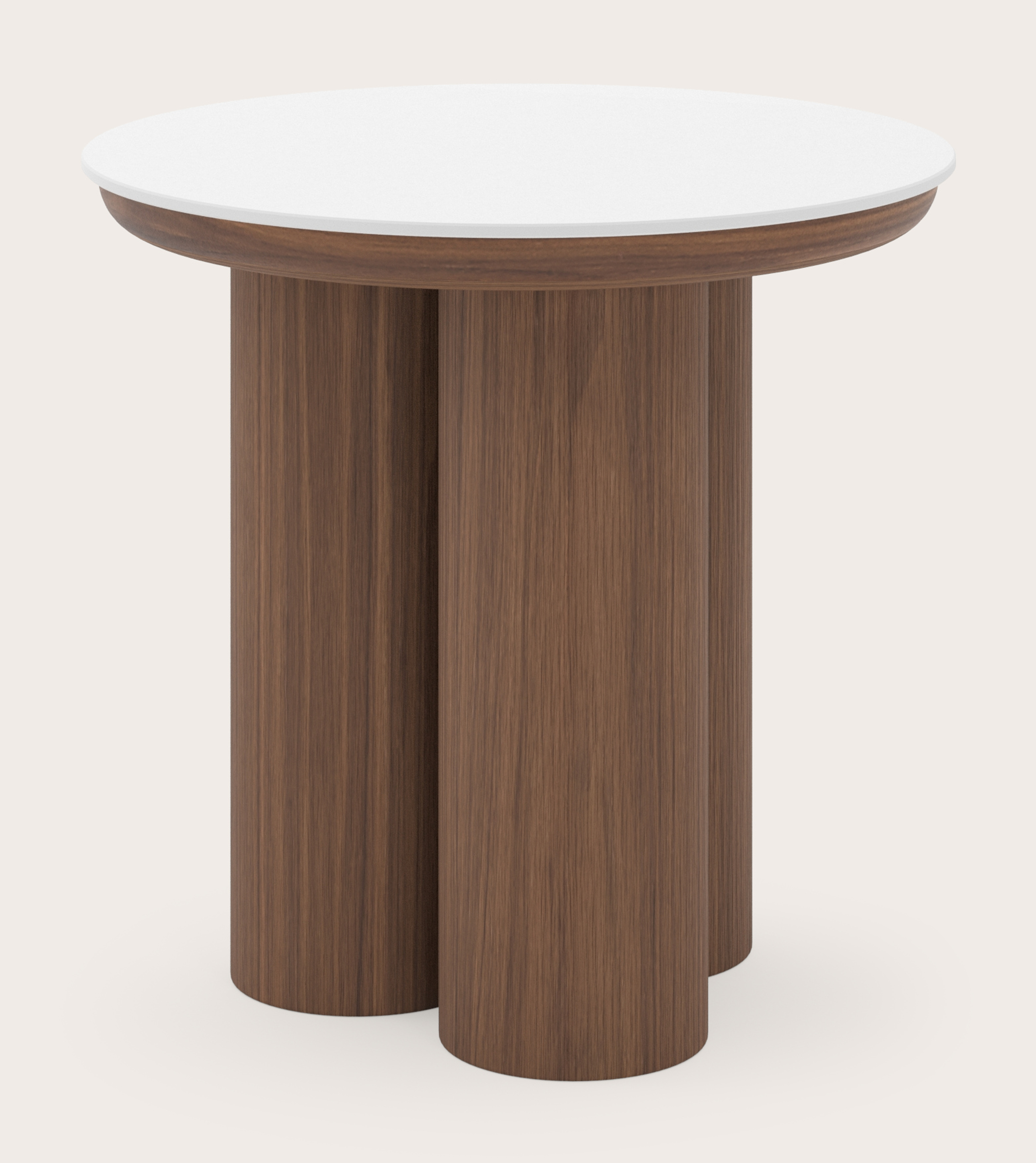Bijzettafel Amato Rondo XSmall onderstel met rond volkeramisch Ceramo blad in kleur Arctic White Ø 40 x 39 cm