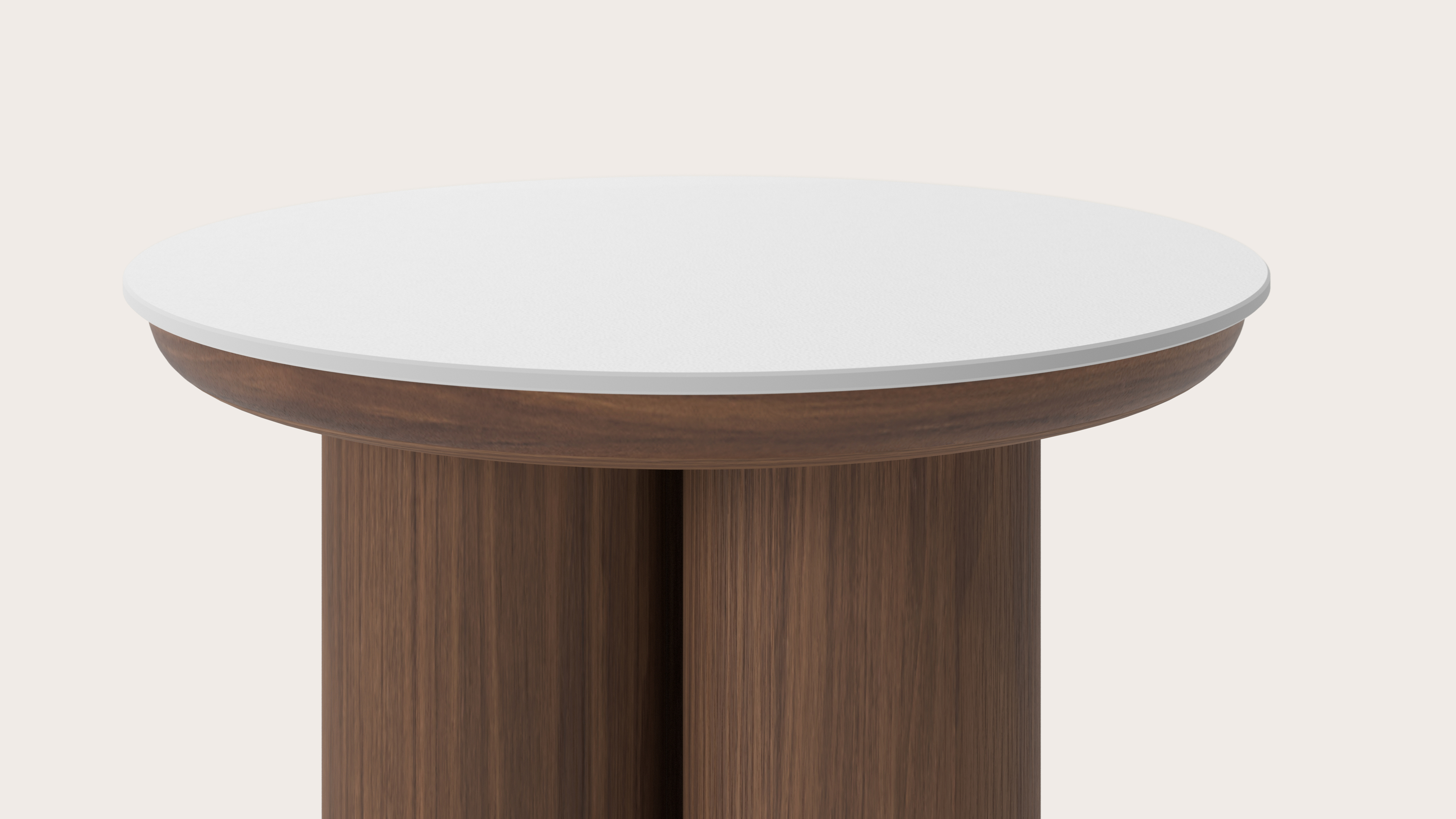 Bijzettafel Amato Rondo XSmall onderstel met rond volkeramisch Ceramo blad in kleur Arctic White Ø 40 x 39 cm