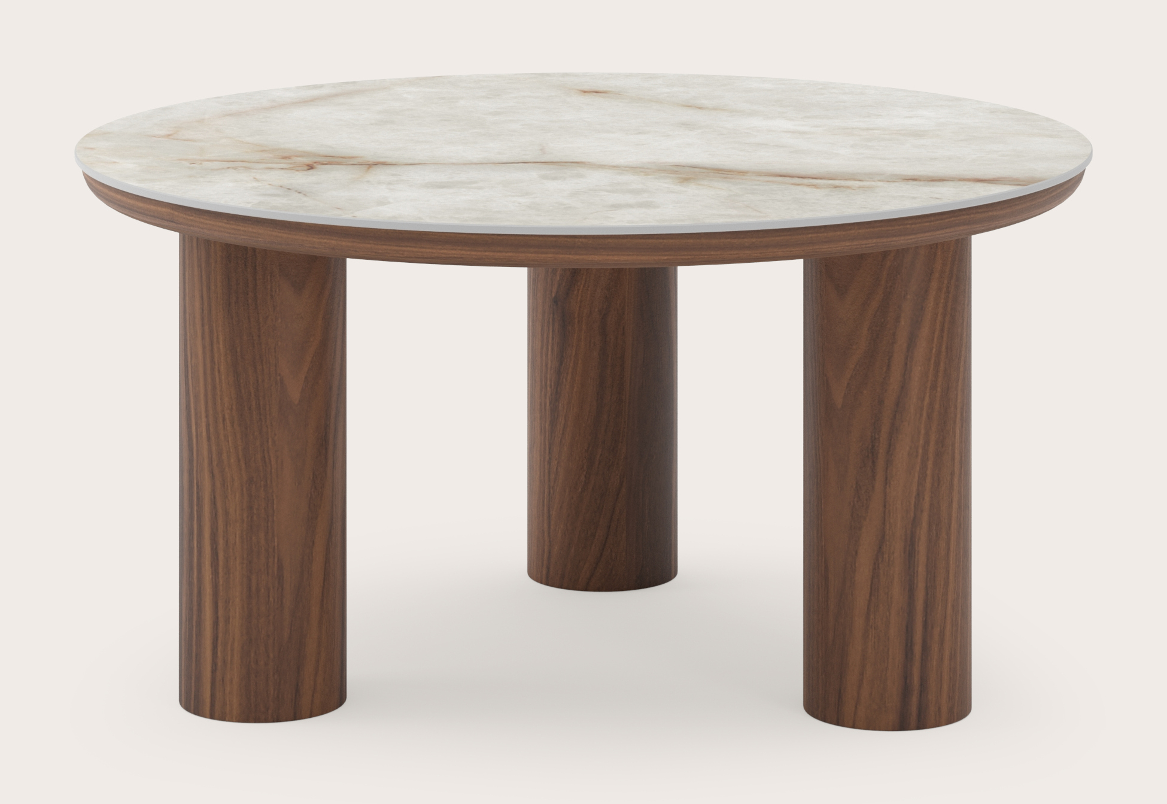 Salontafel Amato Rondo XSmall onderstel met rond volkeramisch Ceramo blad in kleur Himalaya Ø 75 x 39 cm