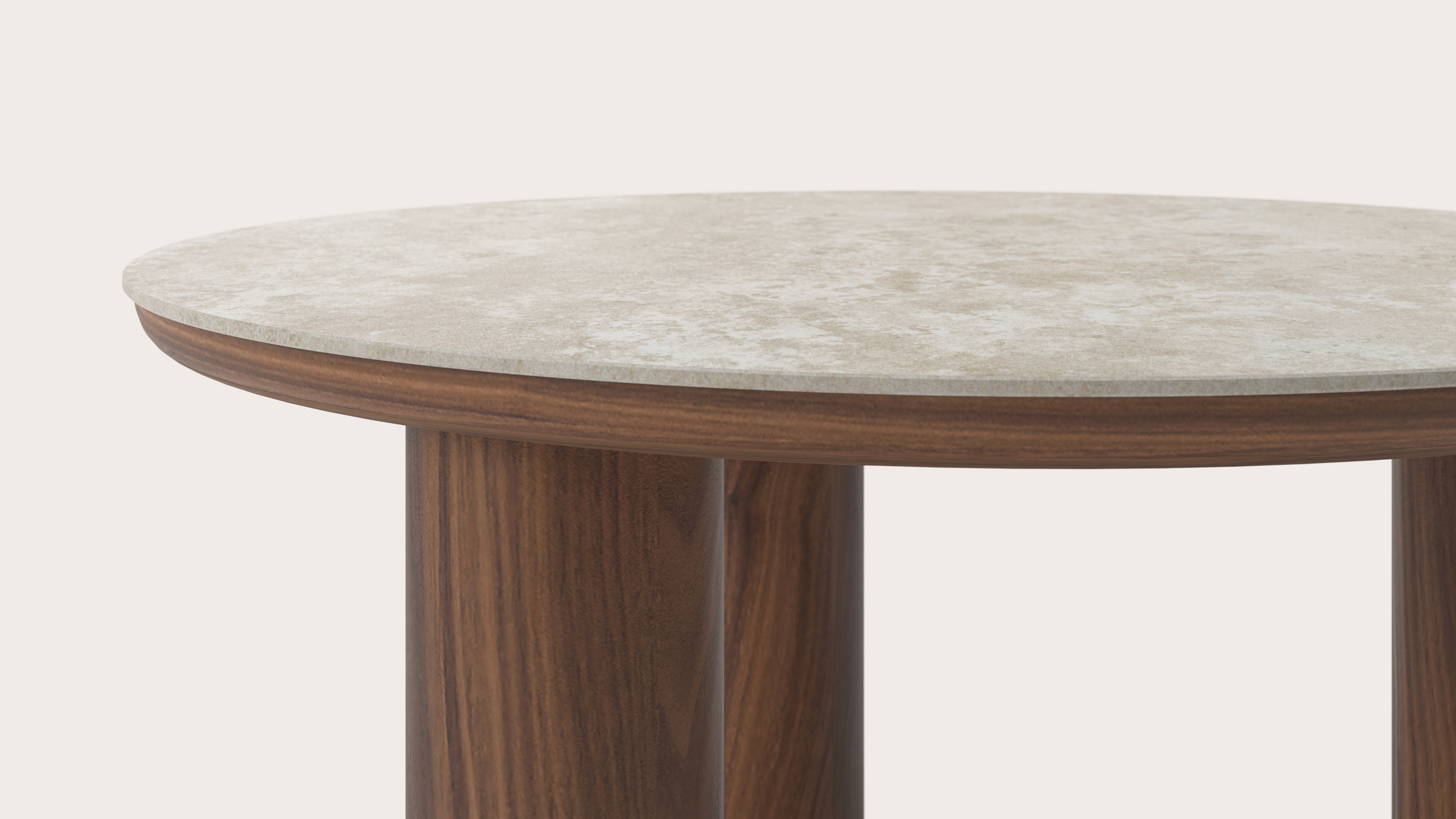 Table basse Amato Rondo XSmall armature avec plateau Ceramo rond en céramique en couleur Rapolano Ø 75 x 39 cm