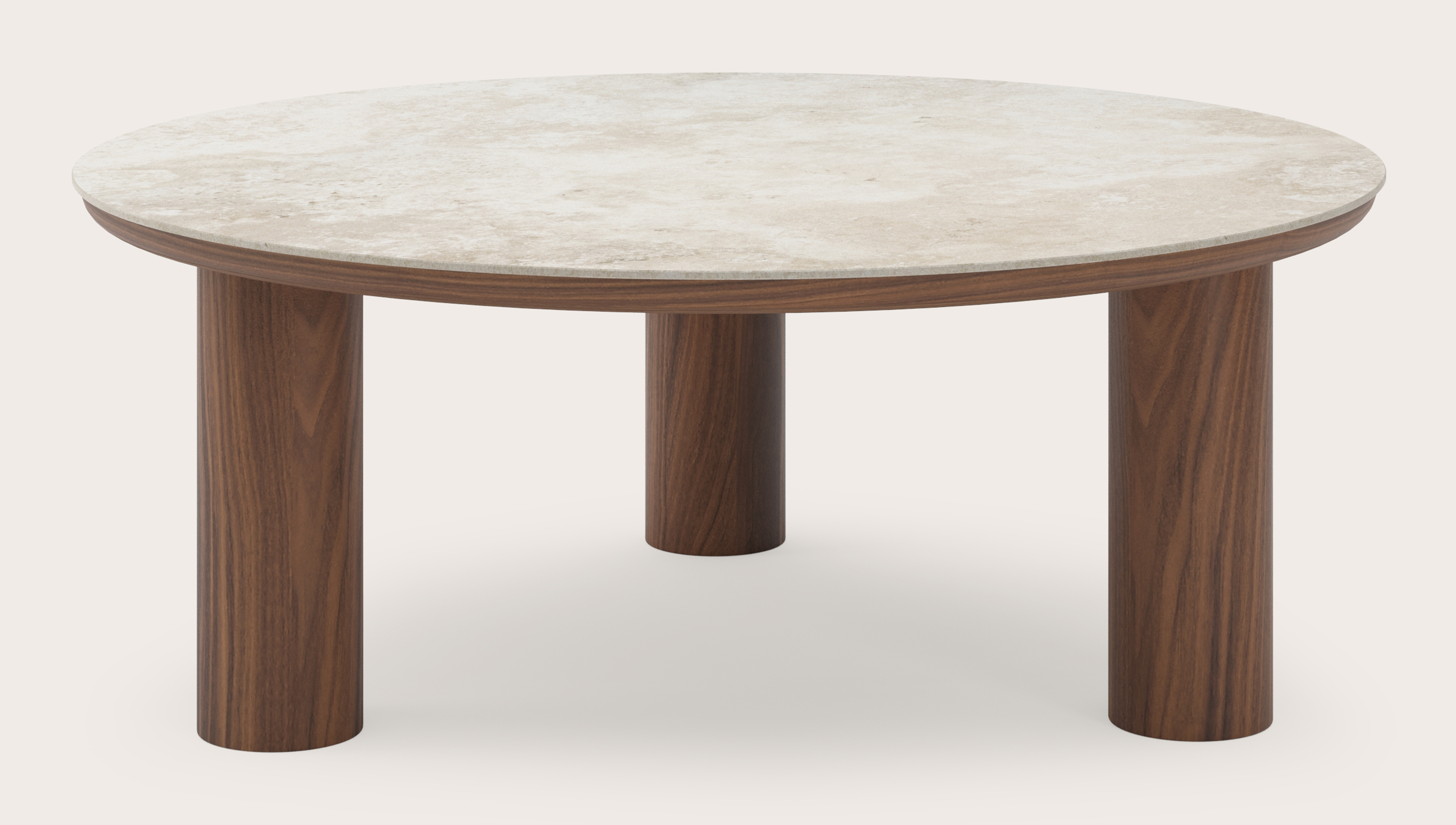 Table basse Amato Rondo XSmall armature avec plateau Ceramo rond en céramique en couleur Rapolano Ø 100 x 39 cm