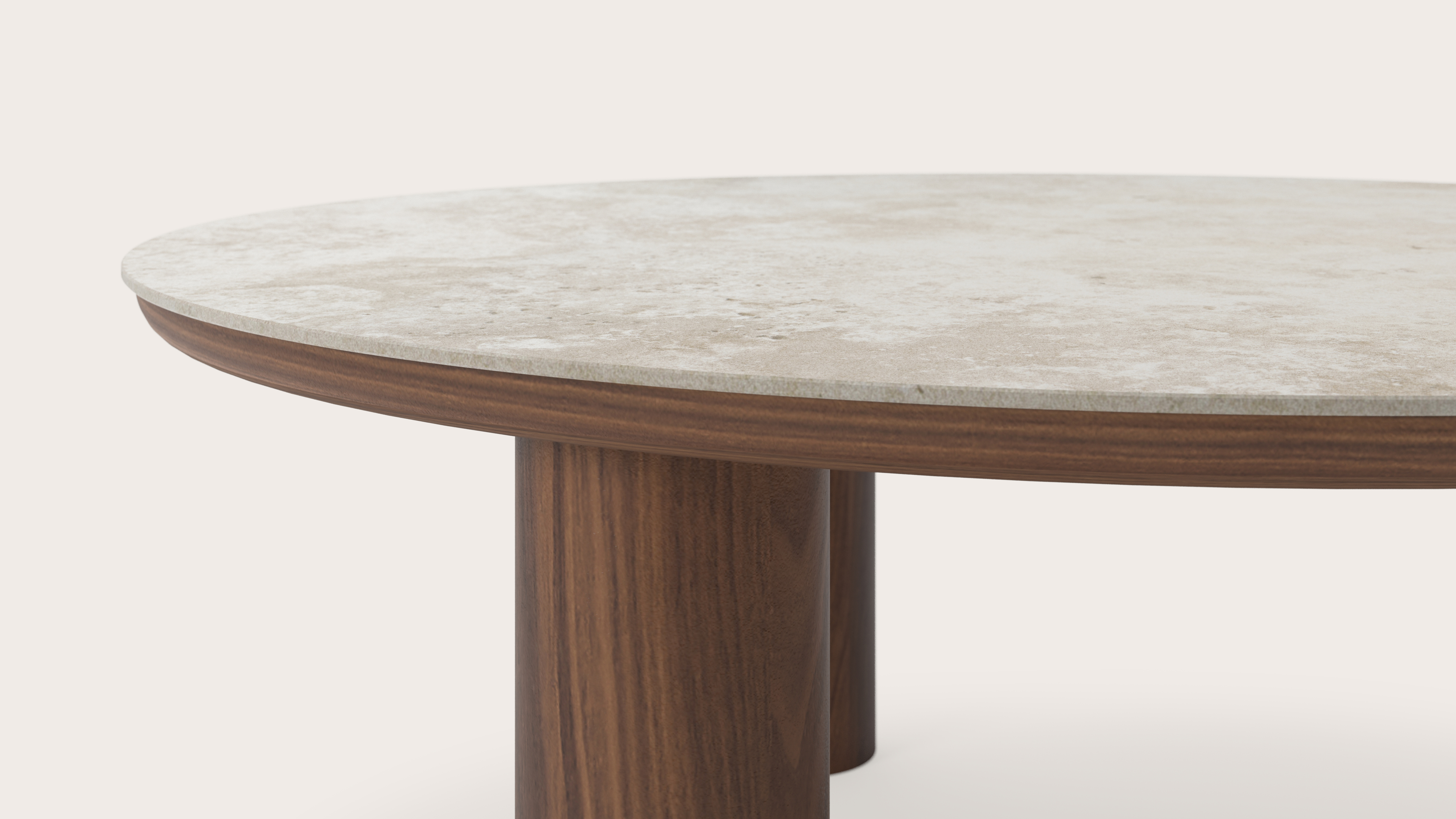 Table basse Amato Rondo XSmall armature avec plateau Ceramo rond en céramique en couleur Rapolano Ø 100 x 39 cm