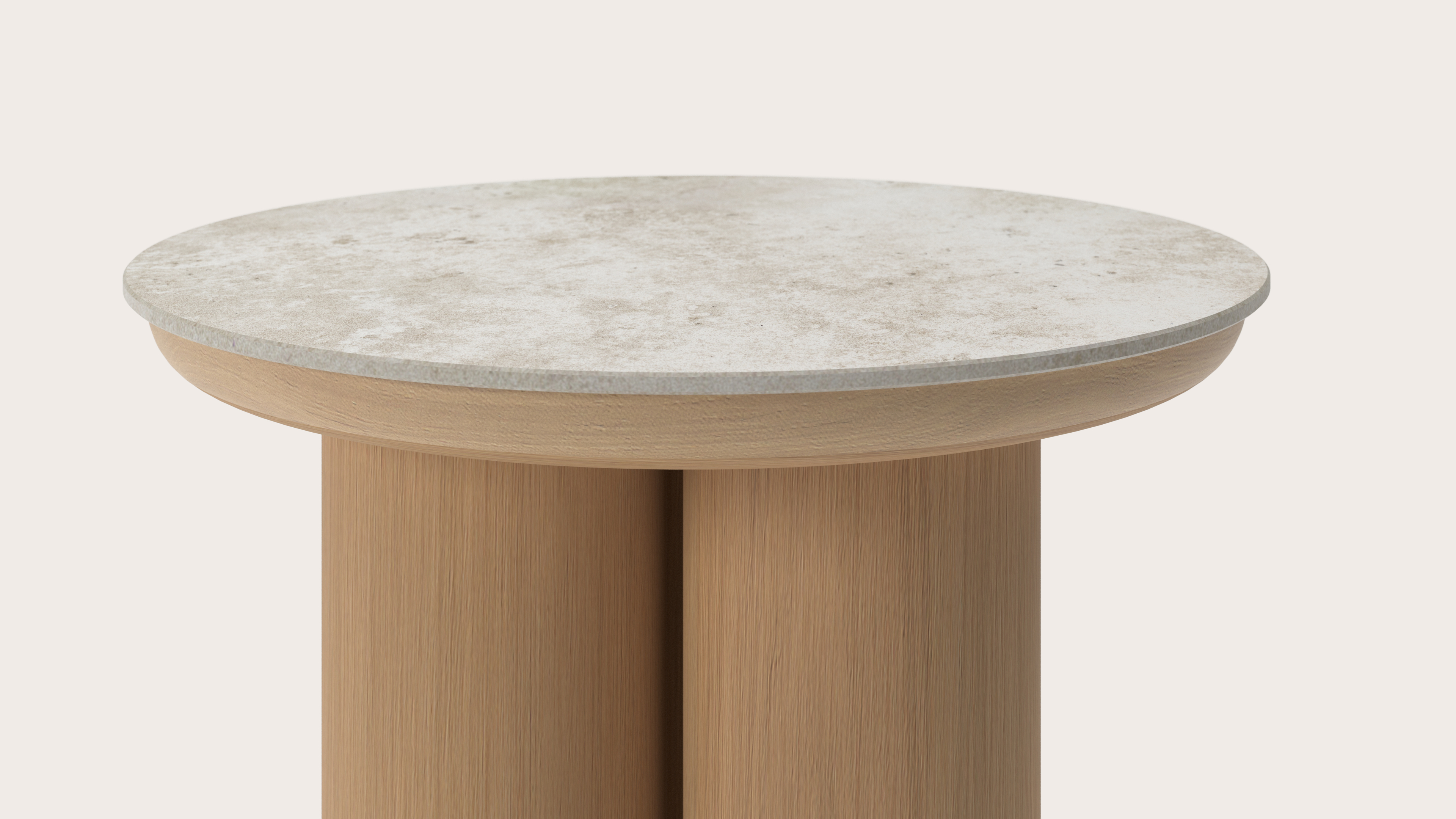 Table d'appoint Amato Rondo XSmall armature avec plateau Ceramo rond en céramique en couleur Rapolano Ø 40 x 49 cm