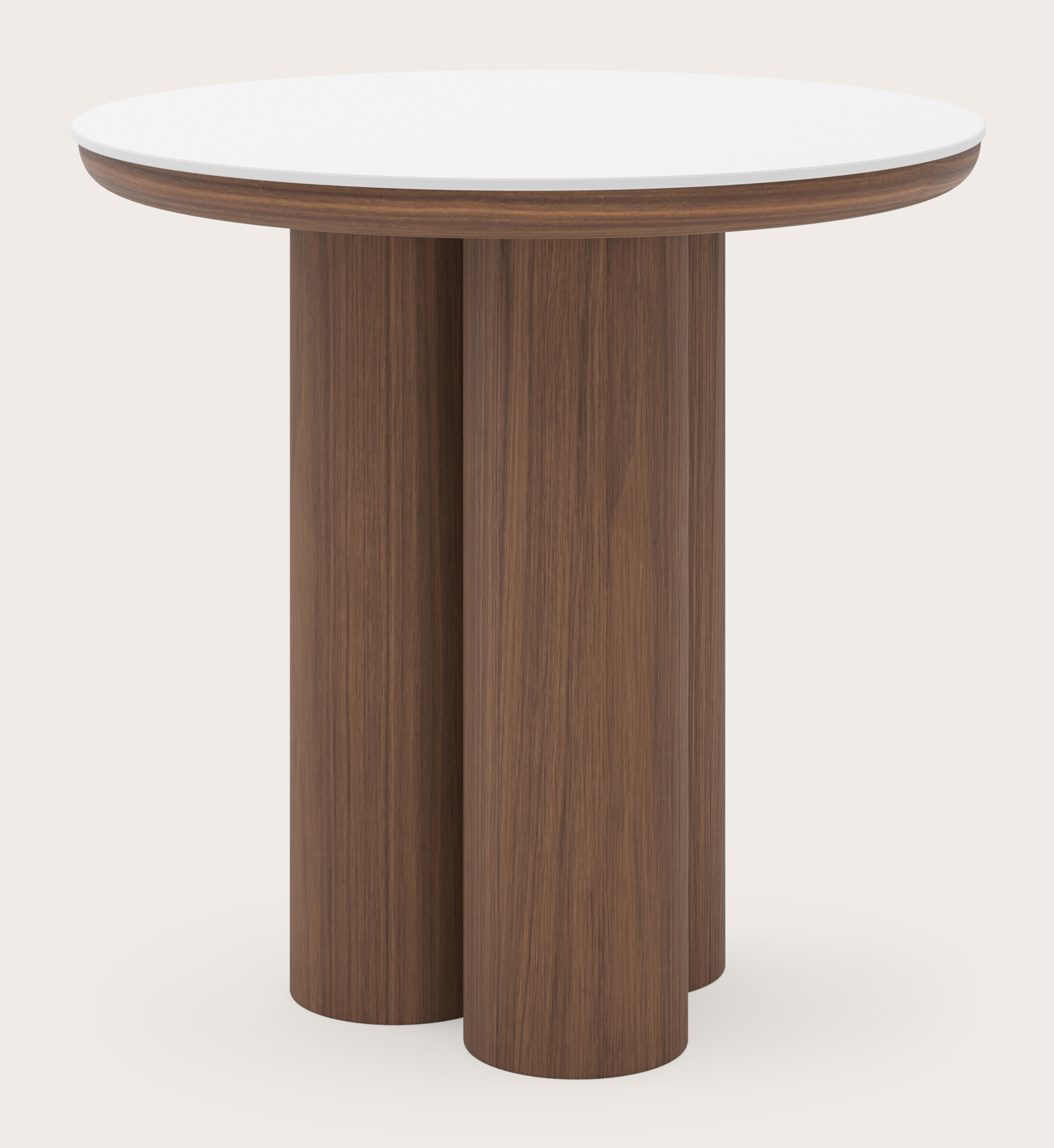 Bijzettafel Amato Rondo XSmall onderstel met rond volkeramisch Ceramo blad in kleur Arctic White Ø 50 x 49 cm