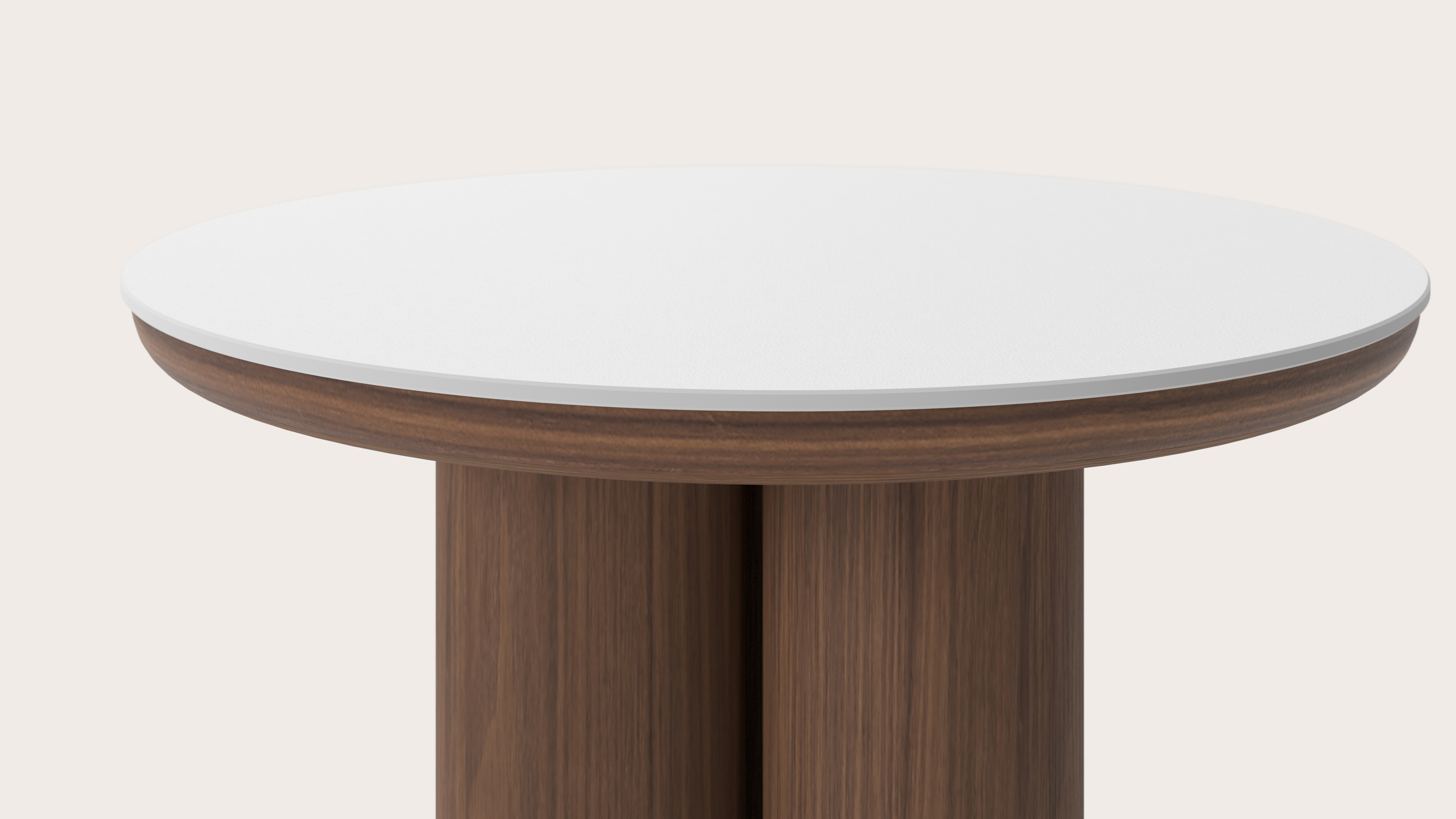 Bijzettafel Amato Rondo XSmall onderstel met rond volkeramisch Ceramo blad in kleur Arctic White Ø 50 x 49 cm