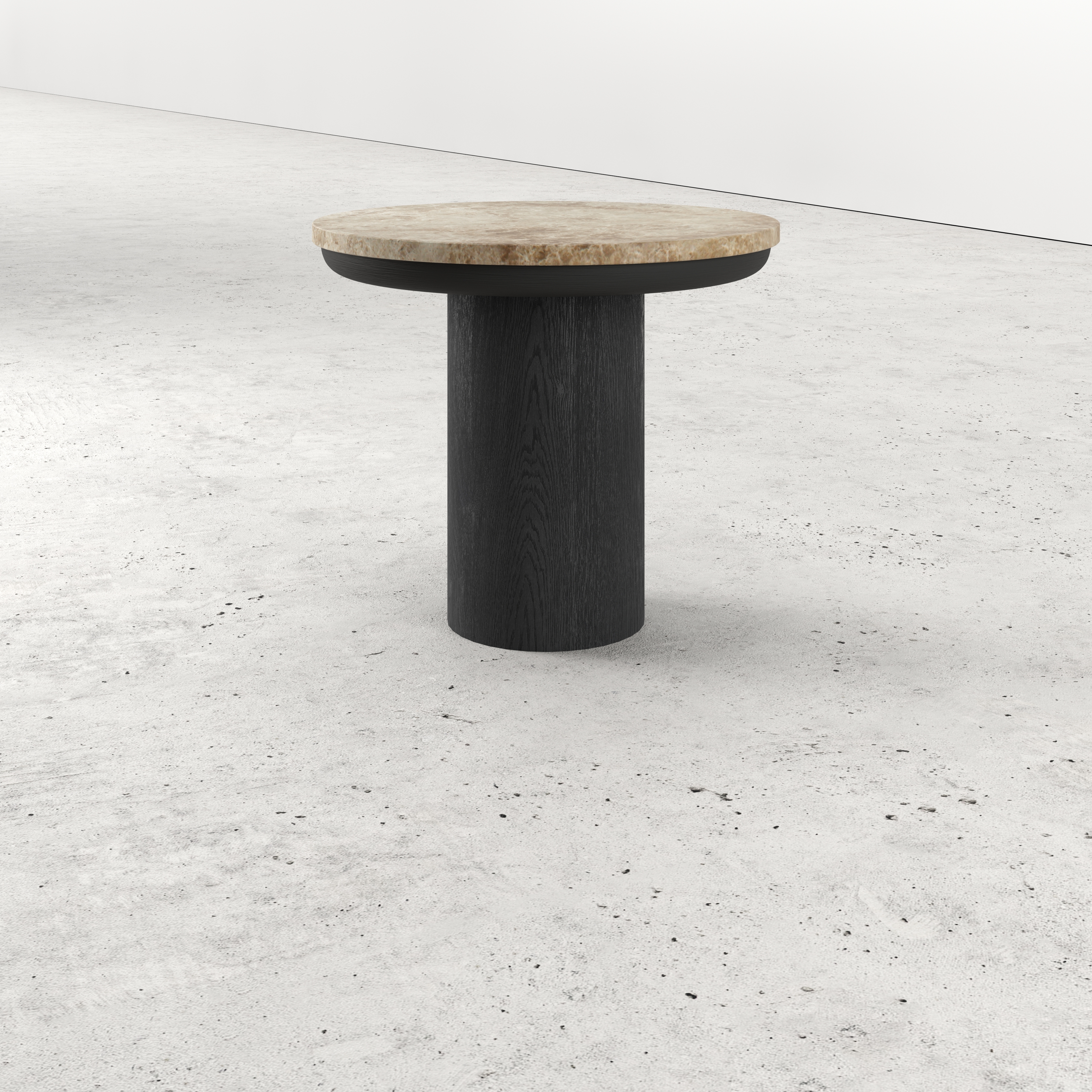 Bijzettafel Amato Rondo Small onderstel met rond Pietro blad in marmer kleur Crystal Light Emperador Ø 40 x 35 cm