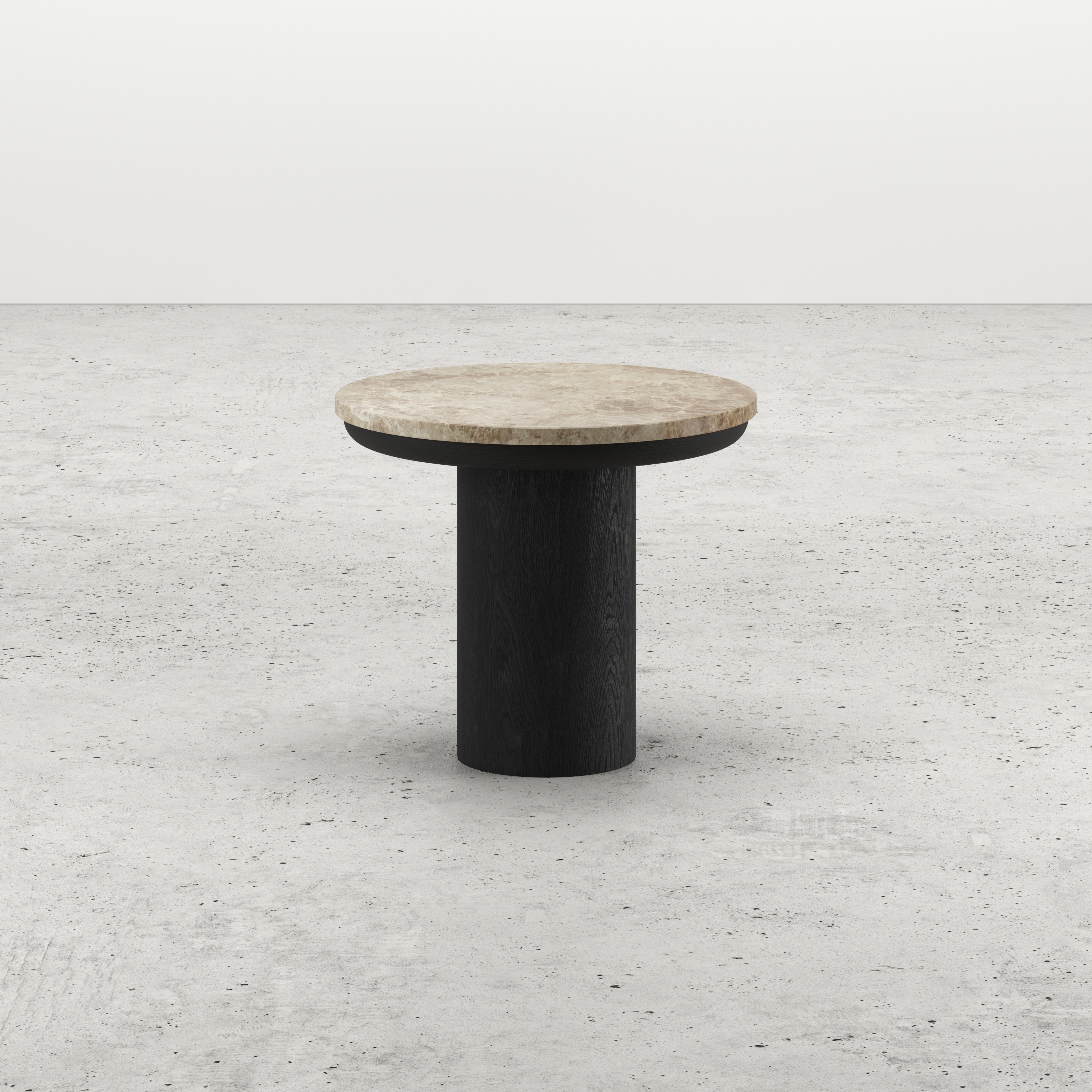 Bijzettafel Amato Rondo Small onderstel met rond Pietro blad in marmer kleur Crystal Light Emperador Ø 40 x 35 cm