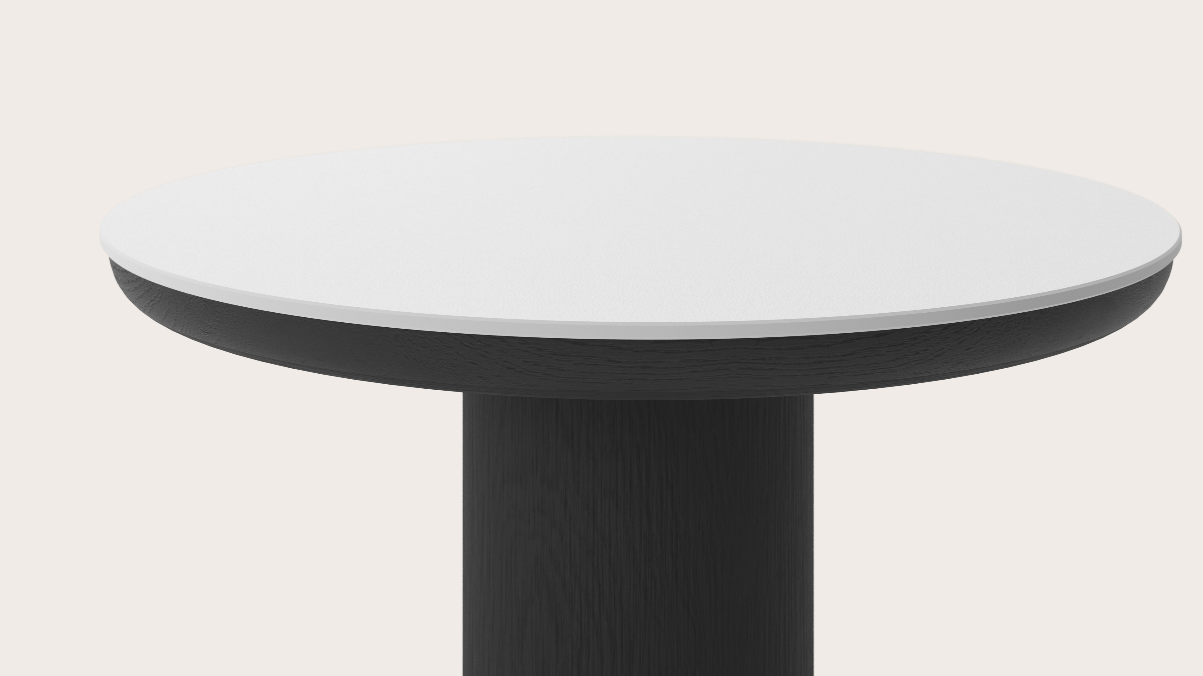 Table d'appoint Amato Rondo Small armature avec plateau Ceramo rond en céramique en couleur Arctic White Ø 50 x 34 cm
