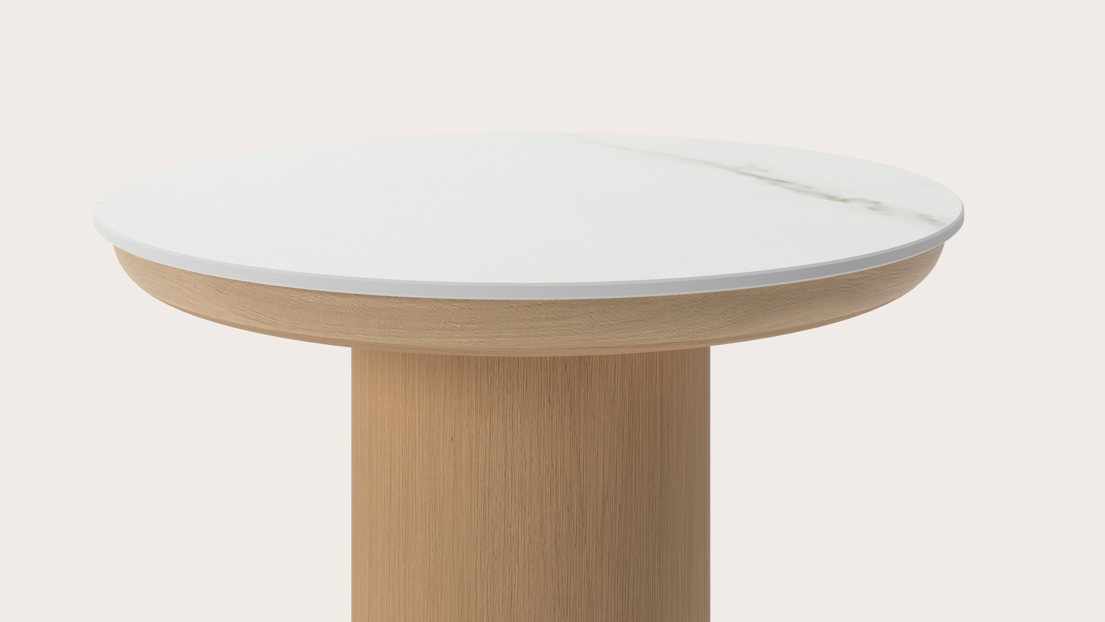 Bijzettafel Amato Rondo Small onderstel met rond volkeramisch Ceramo blad in kleur Calacatta Ø 40 x 34 cm