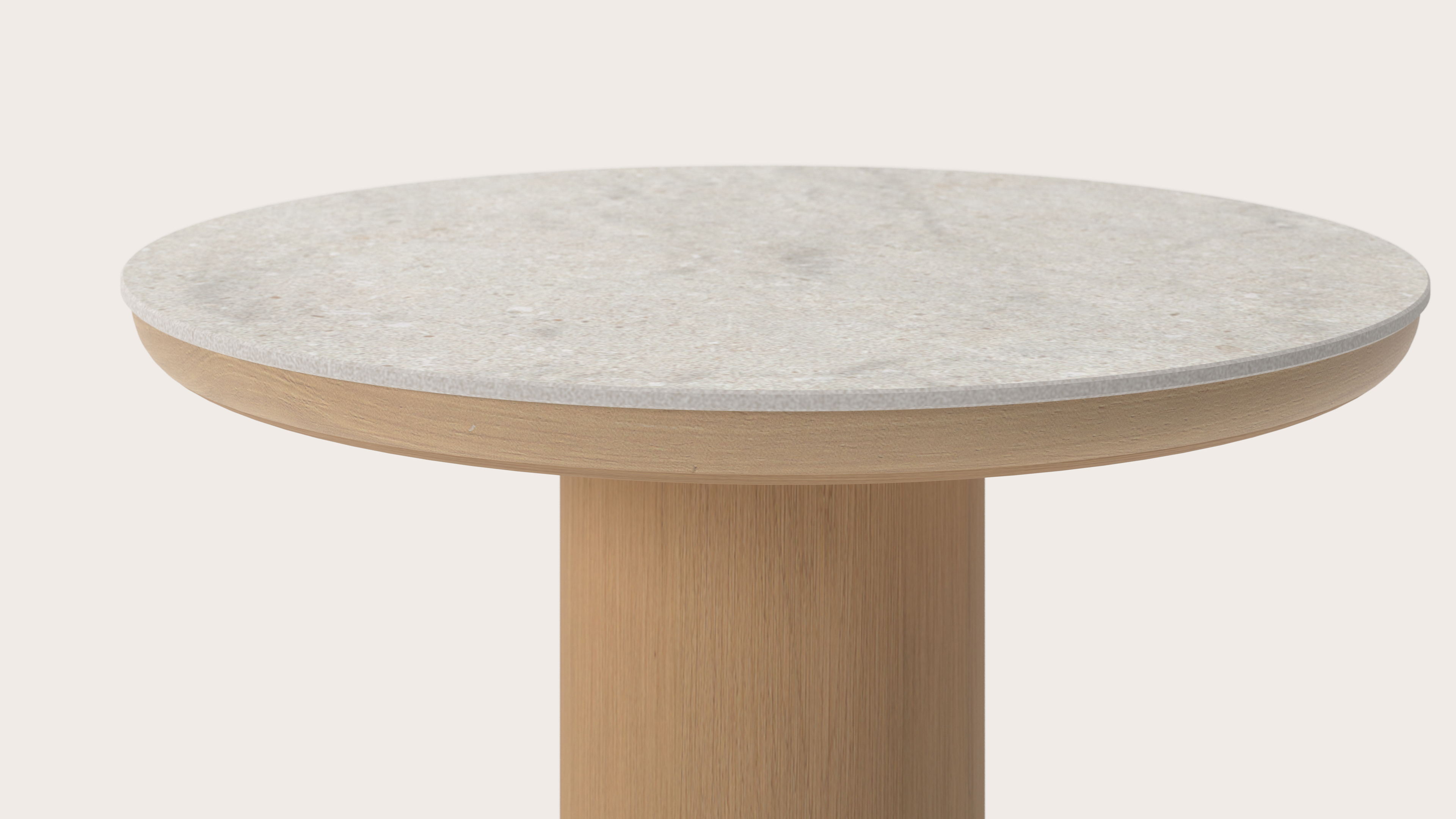 Bijzettafel Amato Rondo Small onderstel met rond volkeramisch Ceramo blad in kleur Shilin Ø 50 x 39 cm