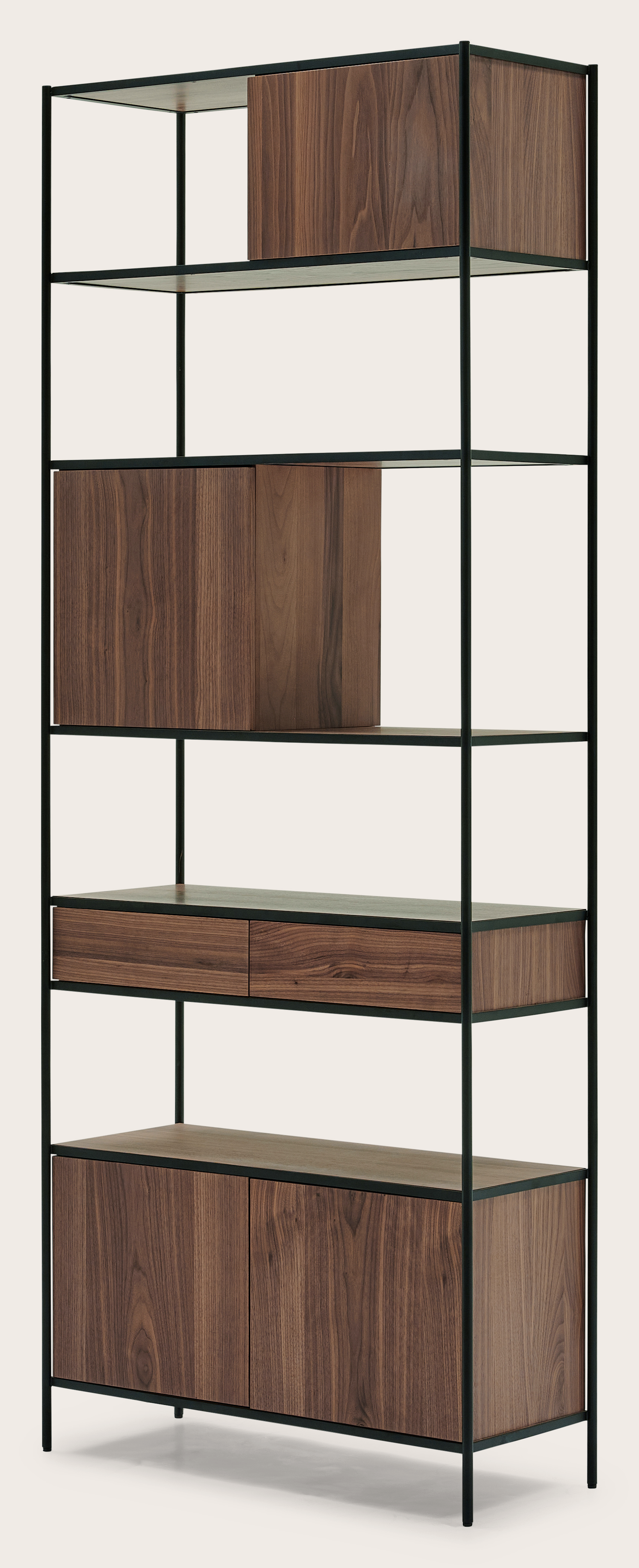 Etagère haute Scaletto droite en noyer 83 x 36 cm