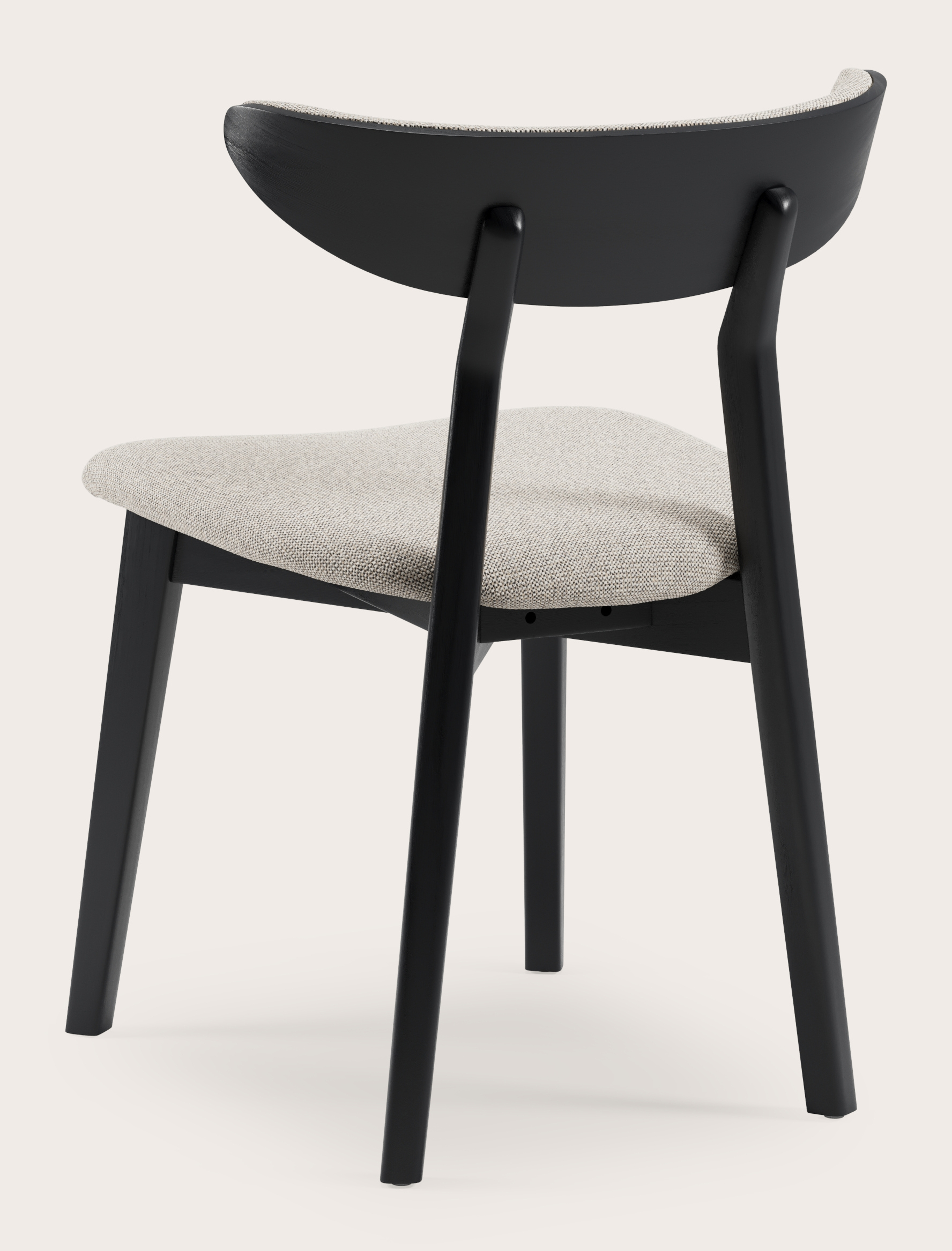 Chaise de salle à manger Pavona en Brio tissu Natural avec pied de chaise en chêne noir