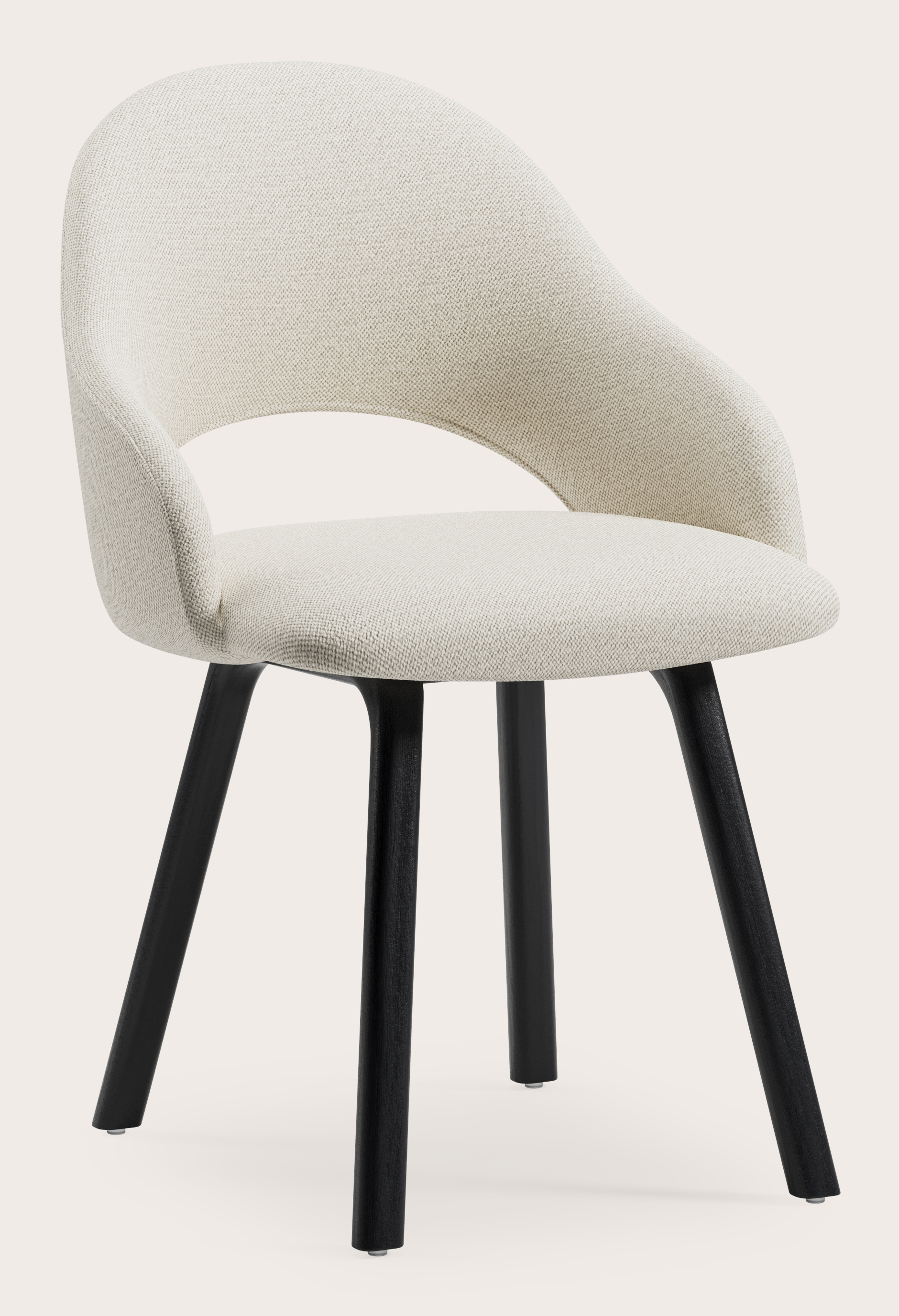 Fauteuil Gaudio en Brio tissu Linen avec pied de chaise en chêne noir
