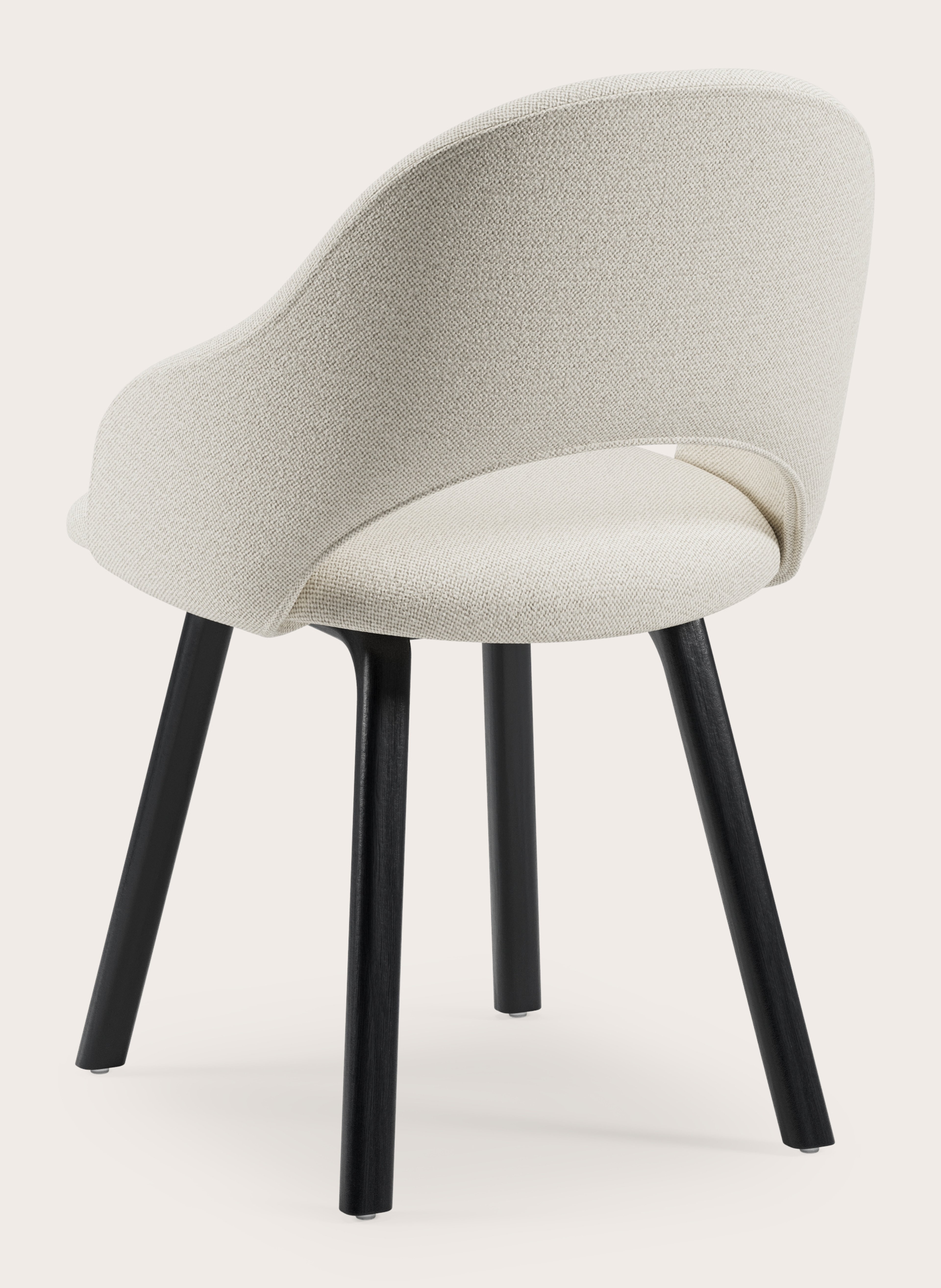 Fauteuil Gaudio en Brio tissu Linen avec pied de chaise en chêne noir
