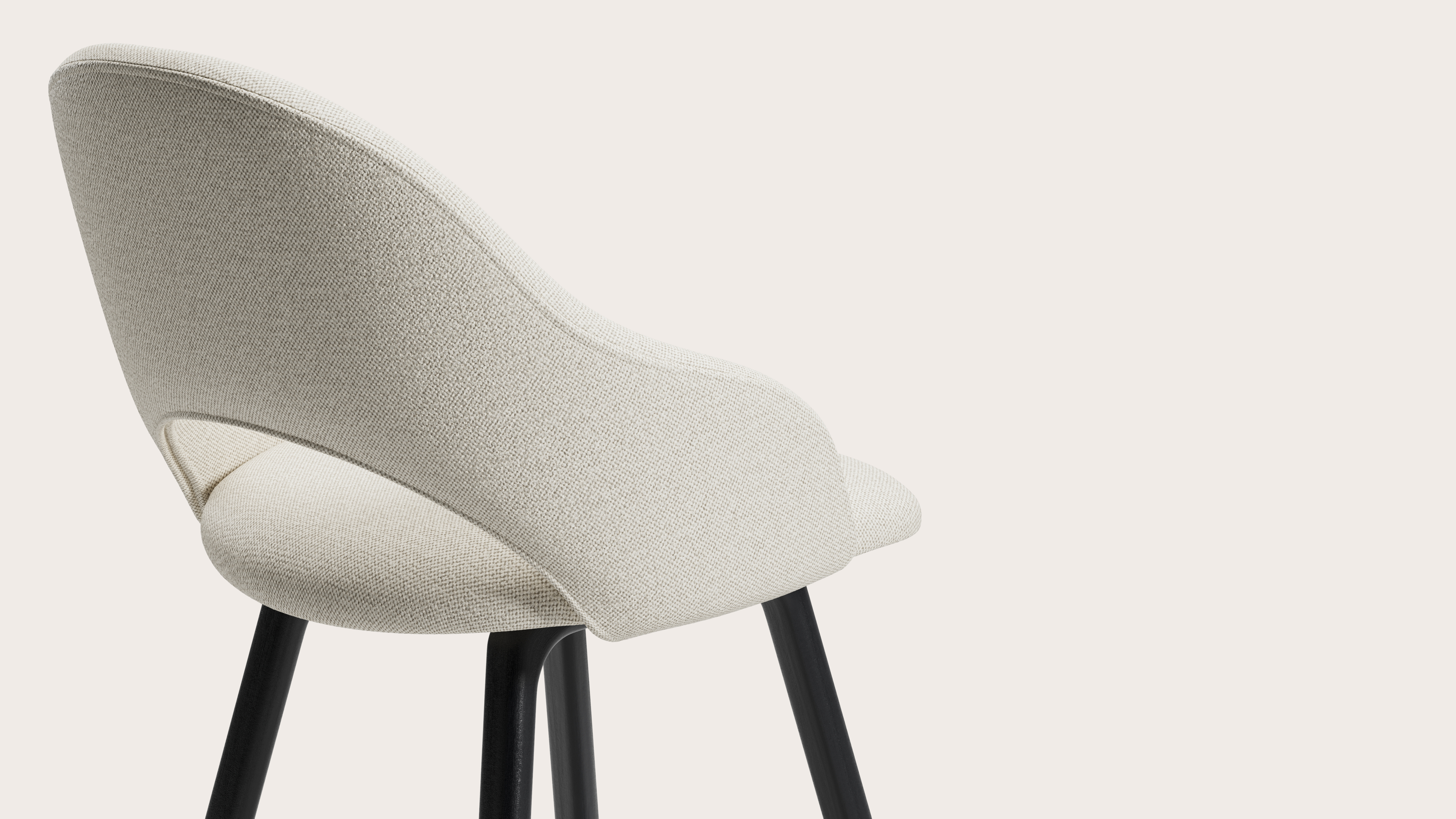 Fauteuil Gaudio en Brio tissu Linen avec pied de chaise en chêne noir
