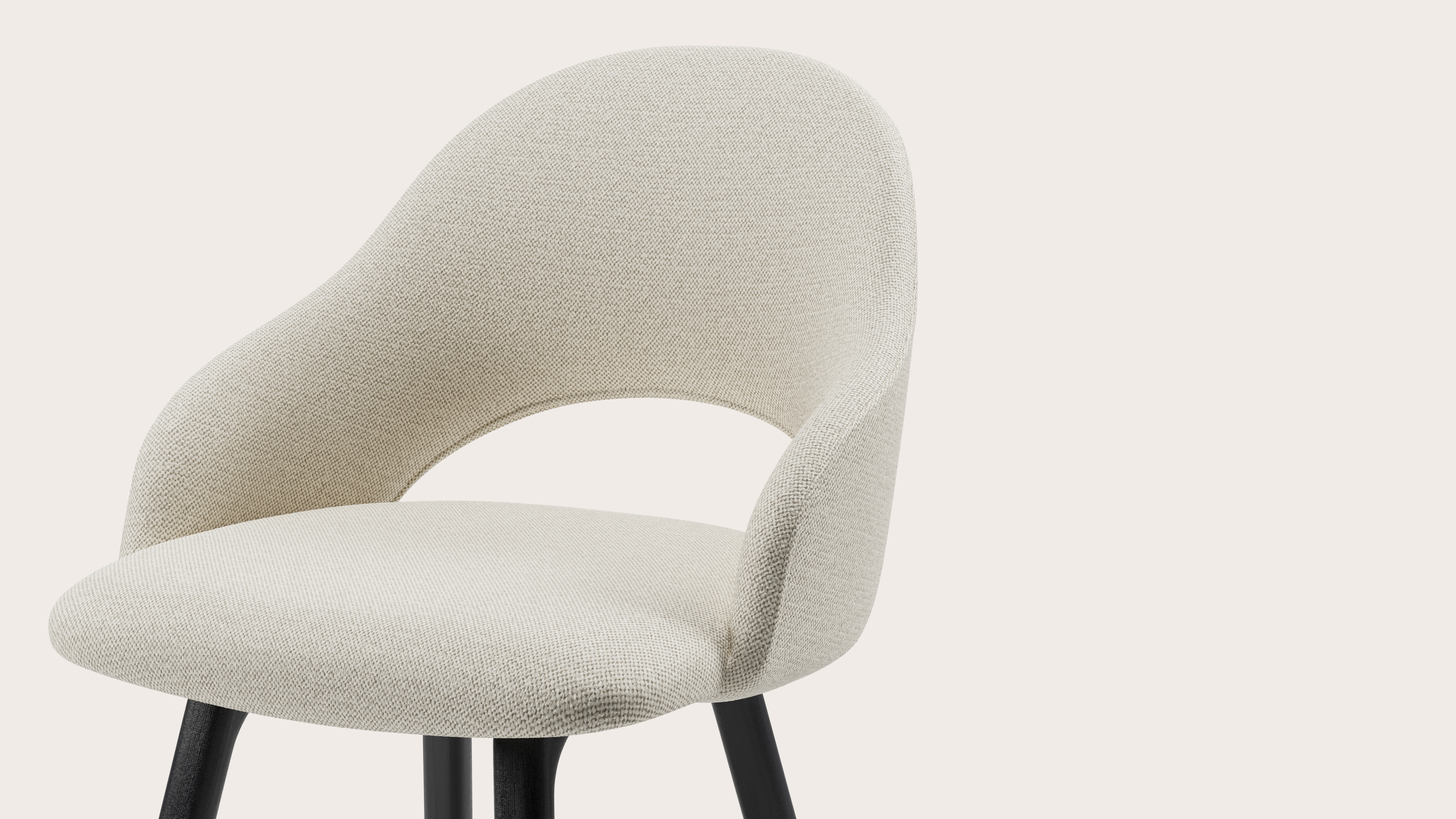 Fauteuil Gaudio en Brio tissu Linen avec pied de chaise en chêne noir