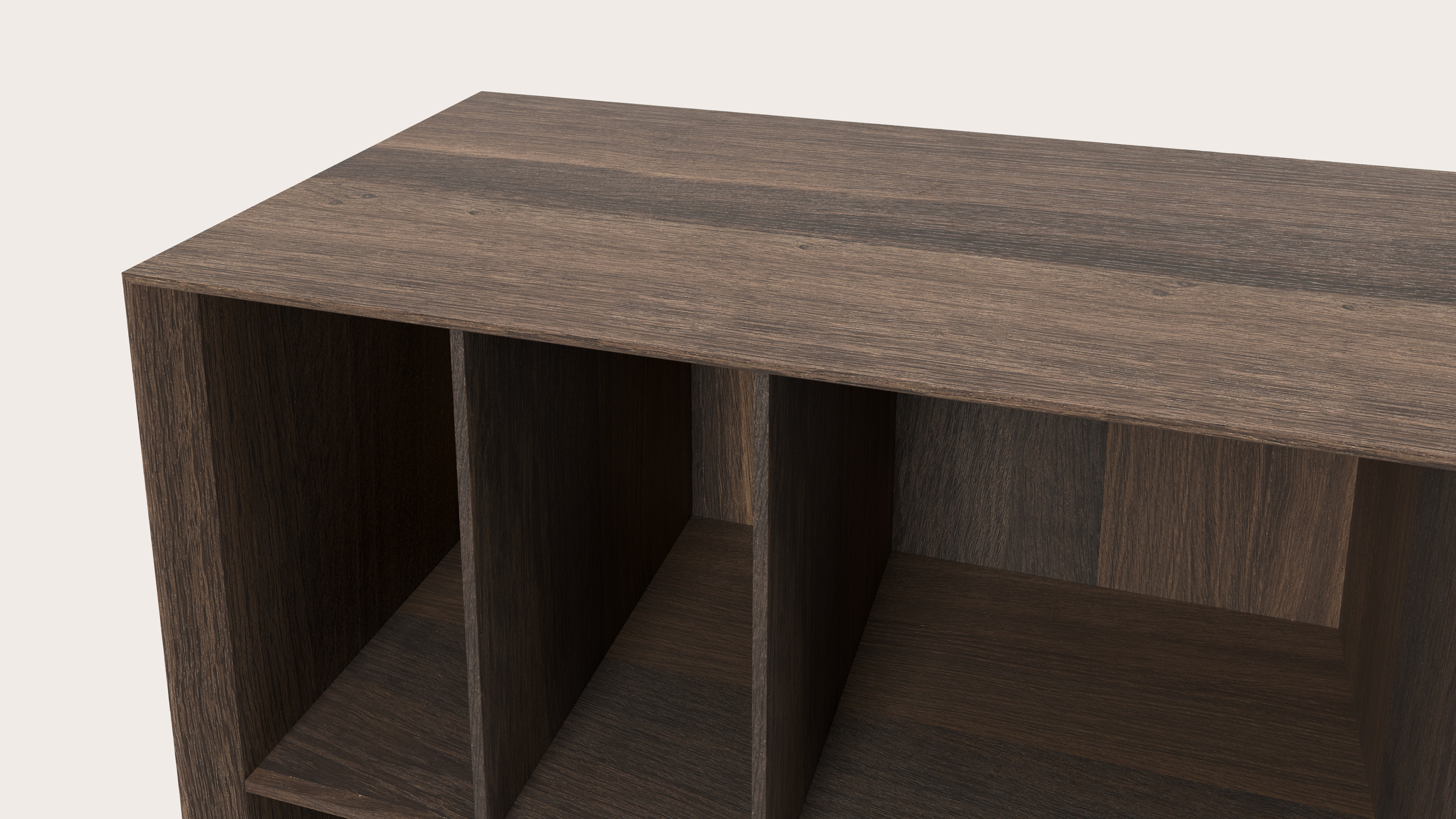Biblio boekenkast in gerookte eik 90 x 36 cm
