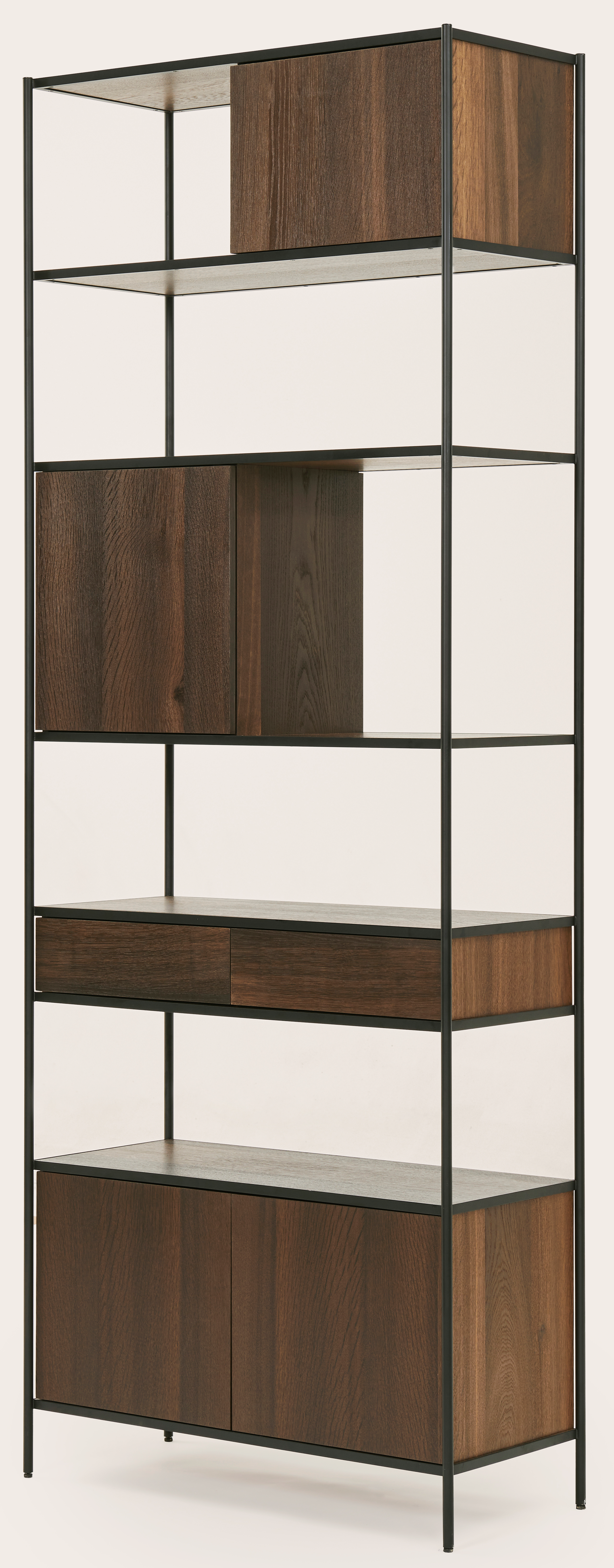 Etagère haute Scaletto droite en chêne fumé 83 x 36 cm