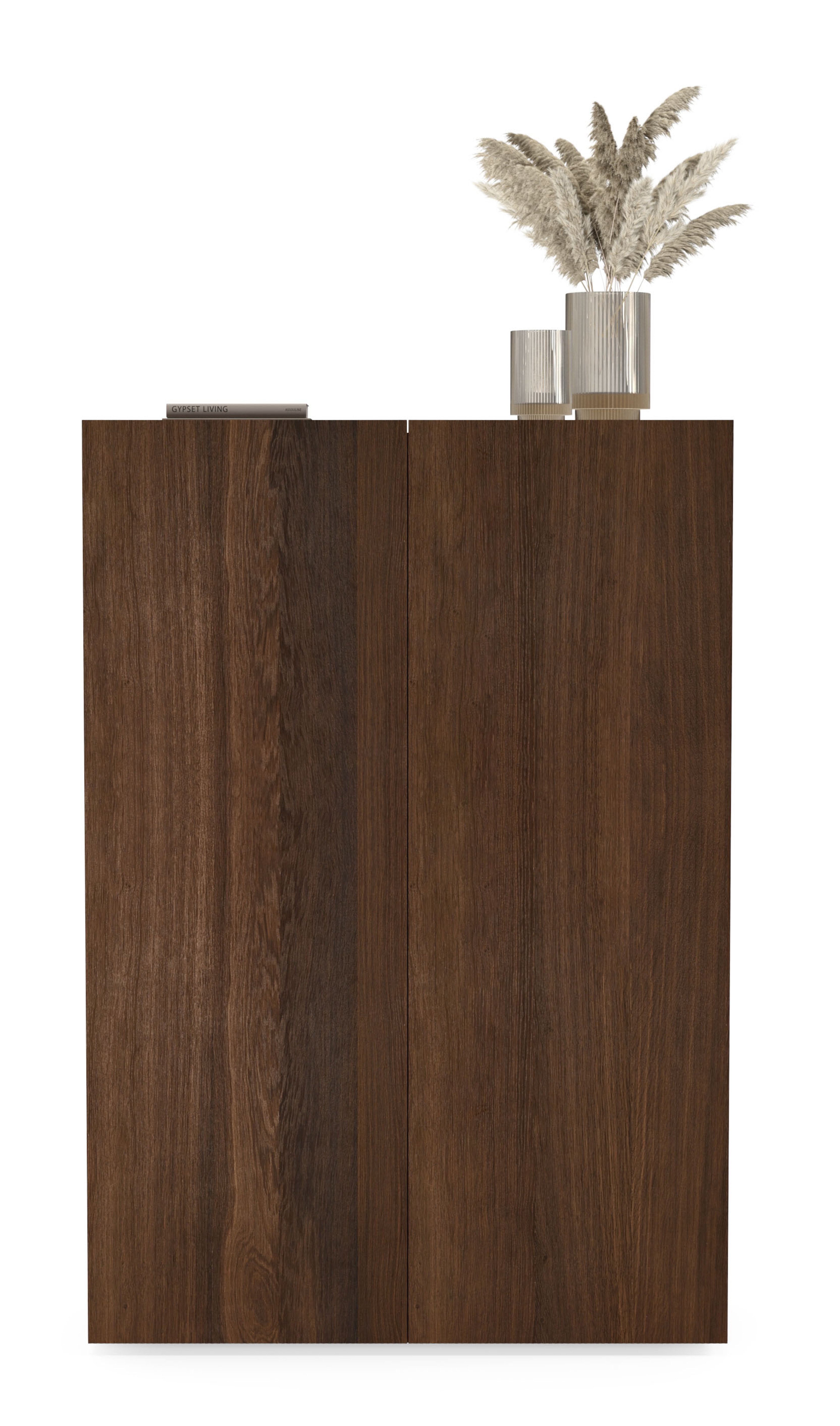 Armoire de bar haute Grivolo en chêne fumé 110 x 45 cm