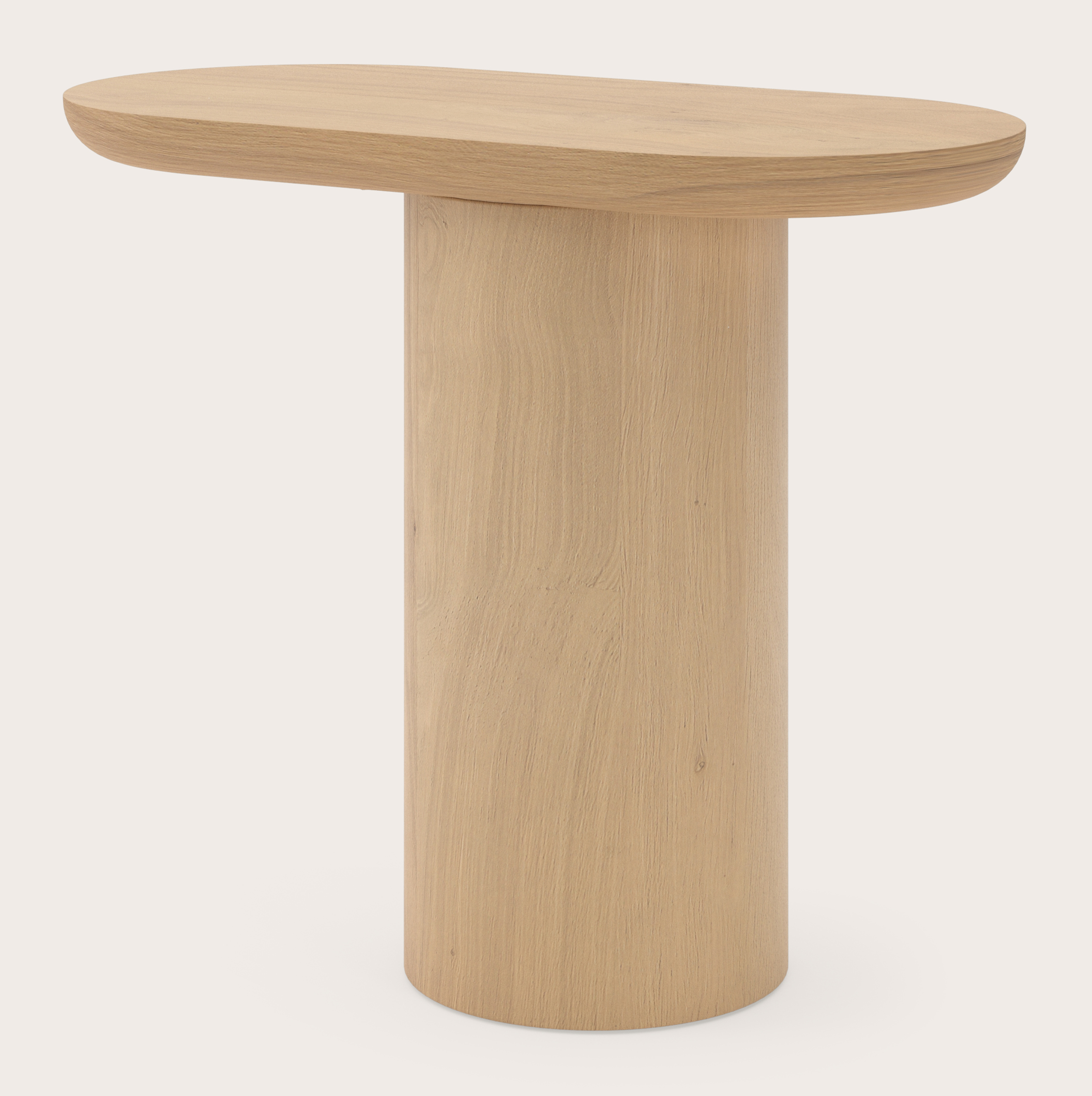 Table d'appoint Amato Rondo armature avec plateau Amato ovale plat en chêne couleur naturelle 60 x 30 x 49 cm