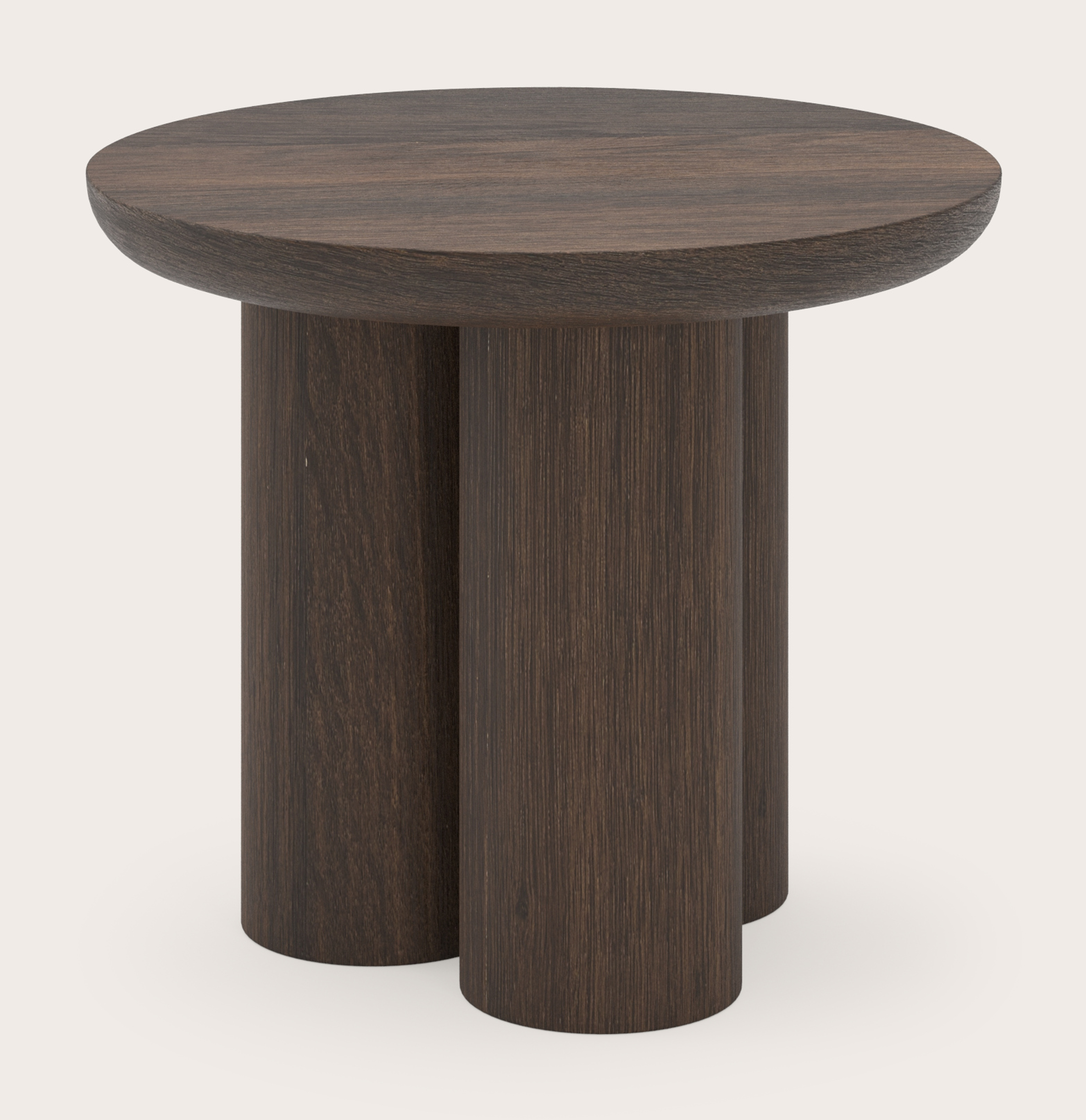 Table d'appoint Amato Rondo XSmall armature avec plateau Amato rond en chêne fumé Ø 40 x 34 cm