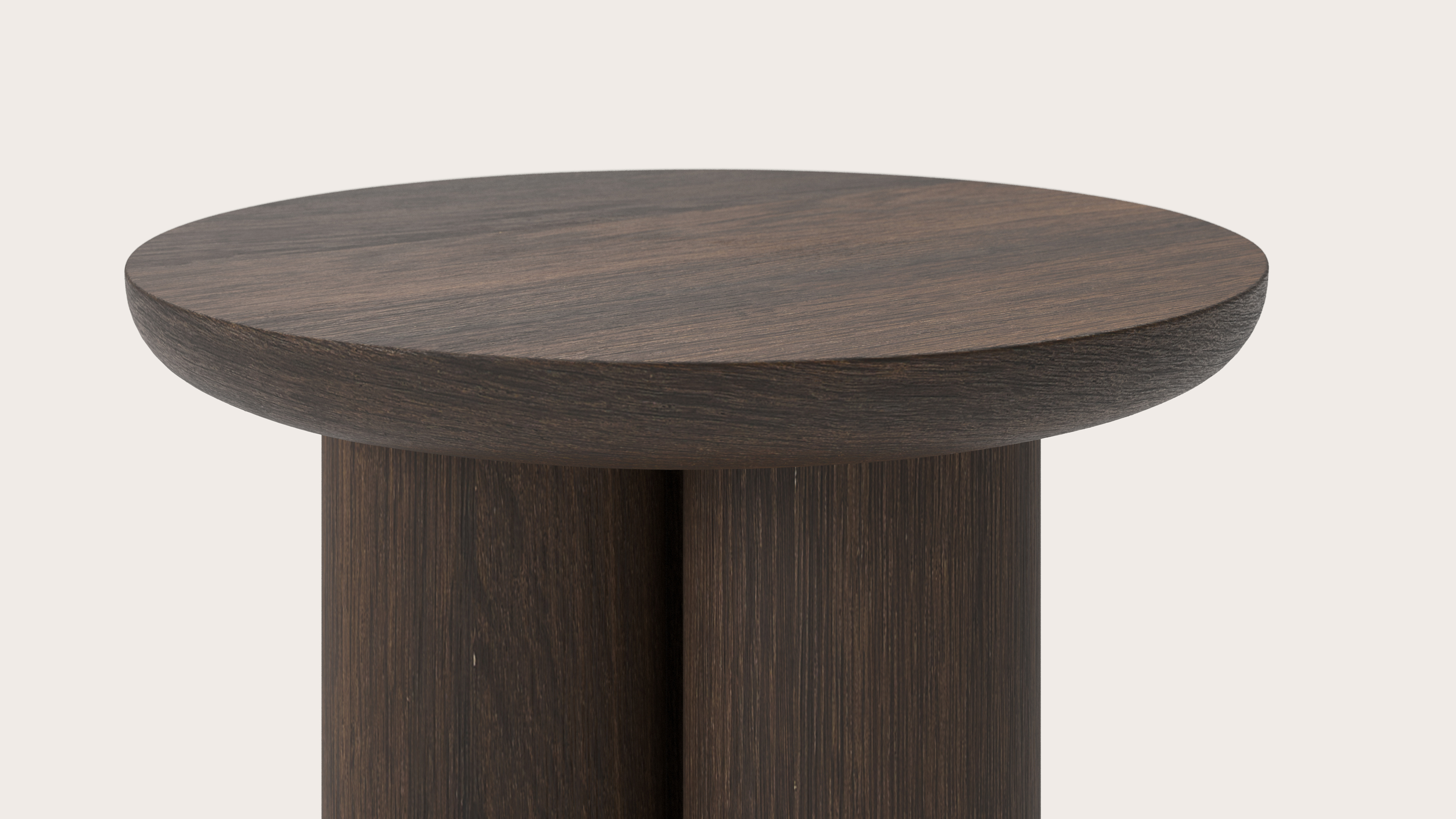 Table d'appoint Amato Rondo XSmall armature avec plateau Amato rond en chêne fumé Ø 40 x 34 cm
