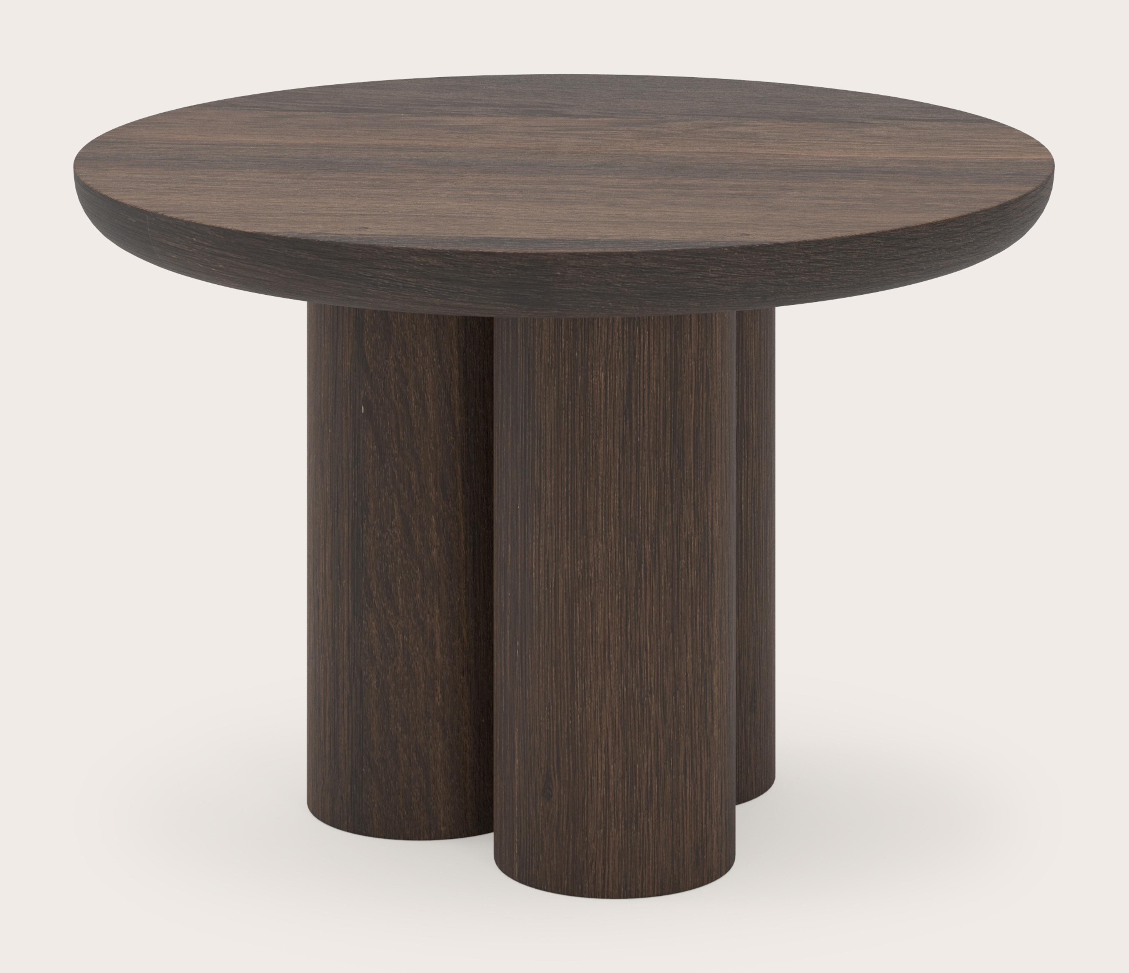 Bijzettafel Amato Rondo XSmall onderstel met rond Amato blad in gerookte eik Ø 50 x 34 cm