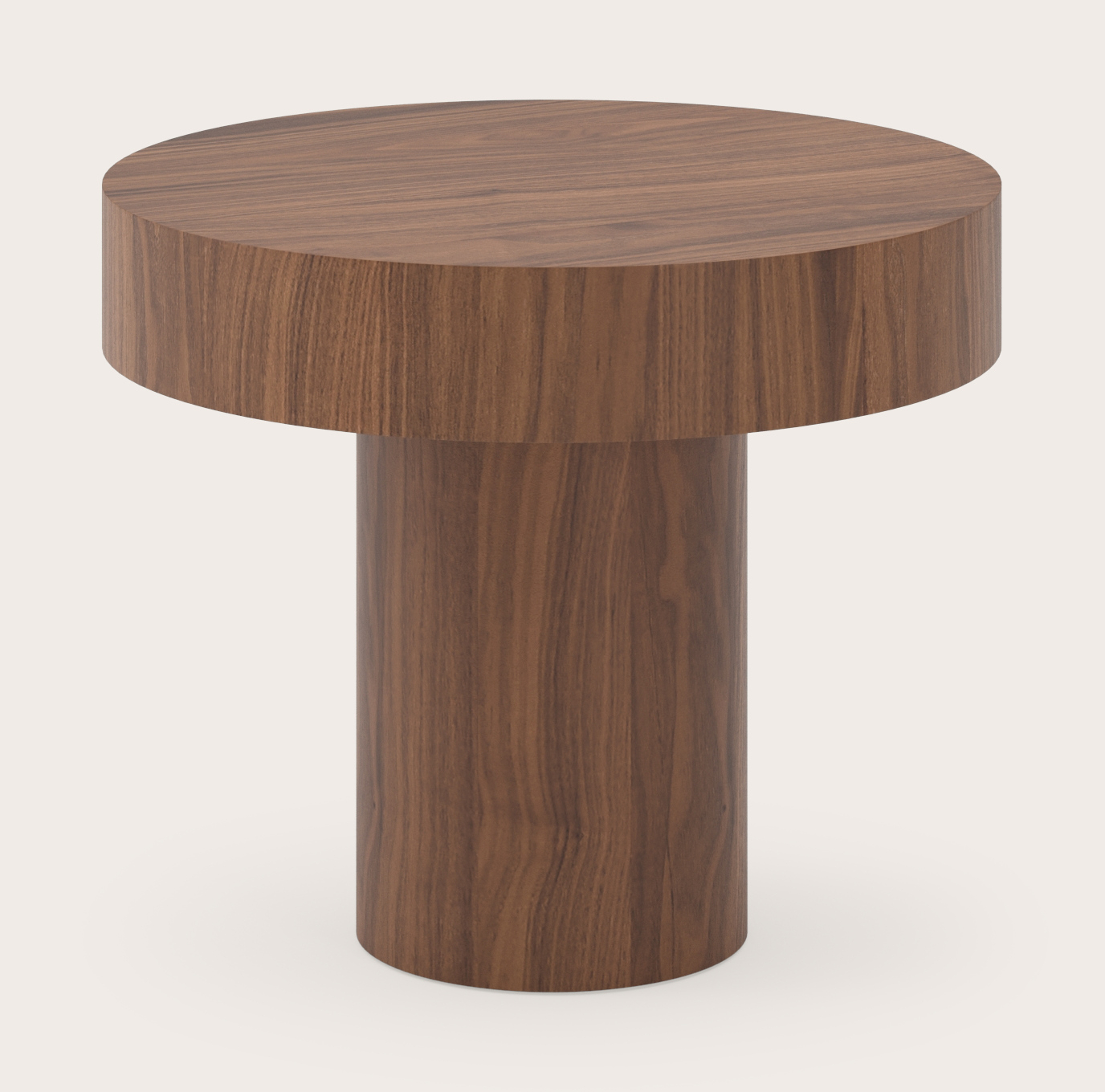 Table d'appoint Fogato avec plateau rond en noyer Ø50 x 42 cm