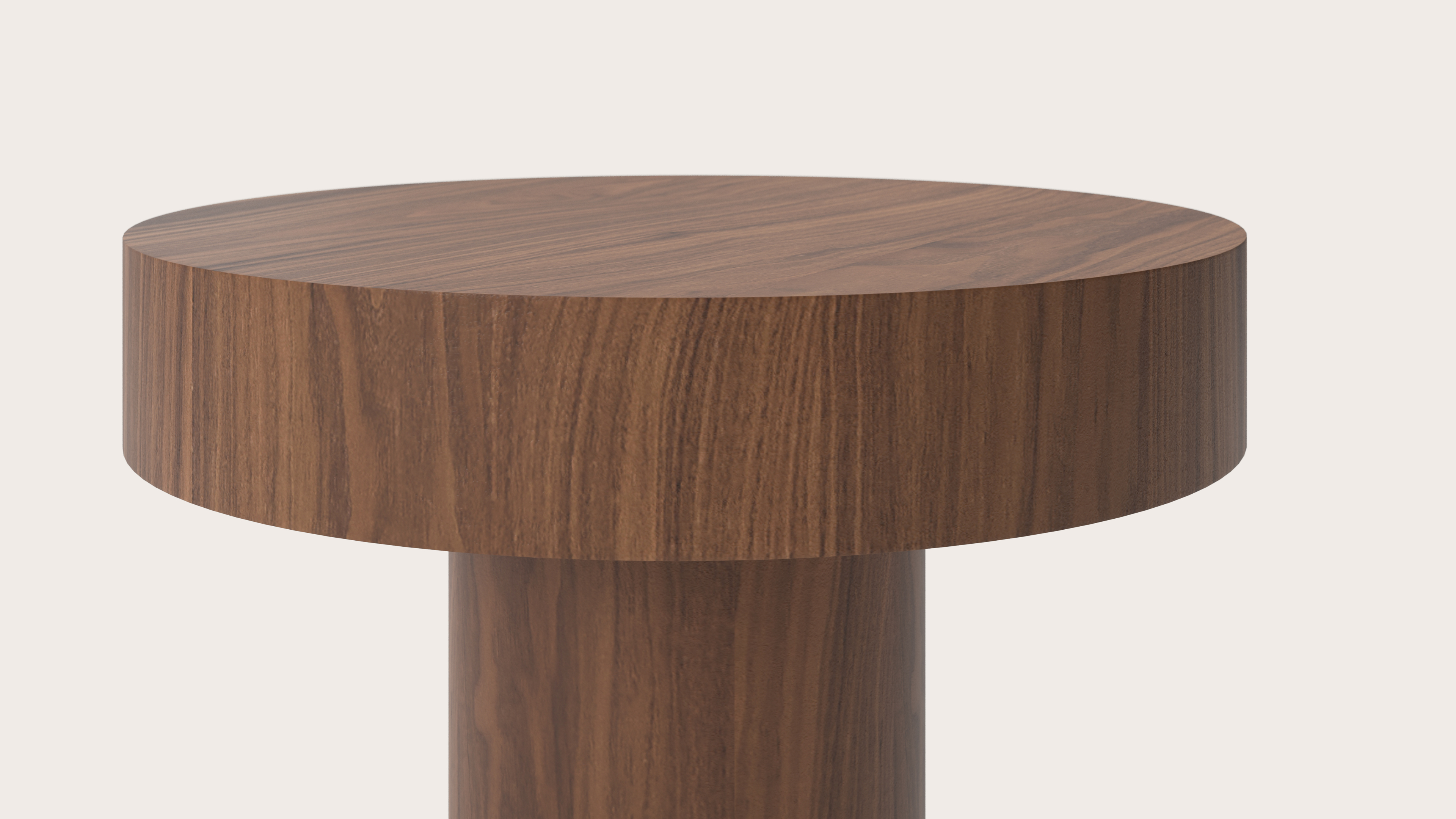 Table d'appoint Fogato avec plateau rond en noyer Ø50 x 42 cm