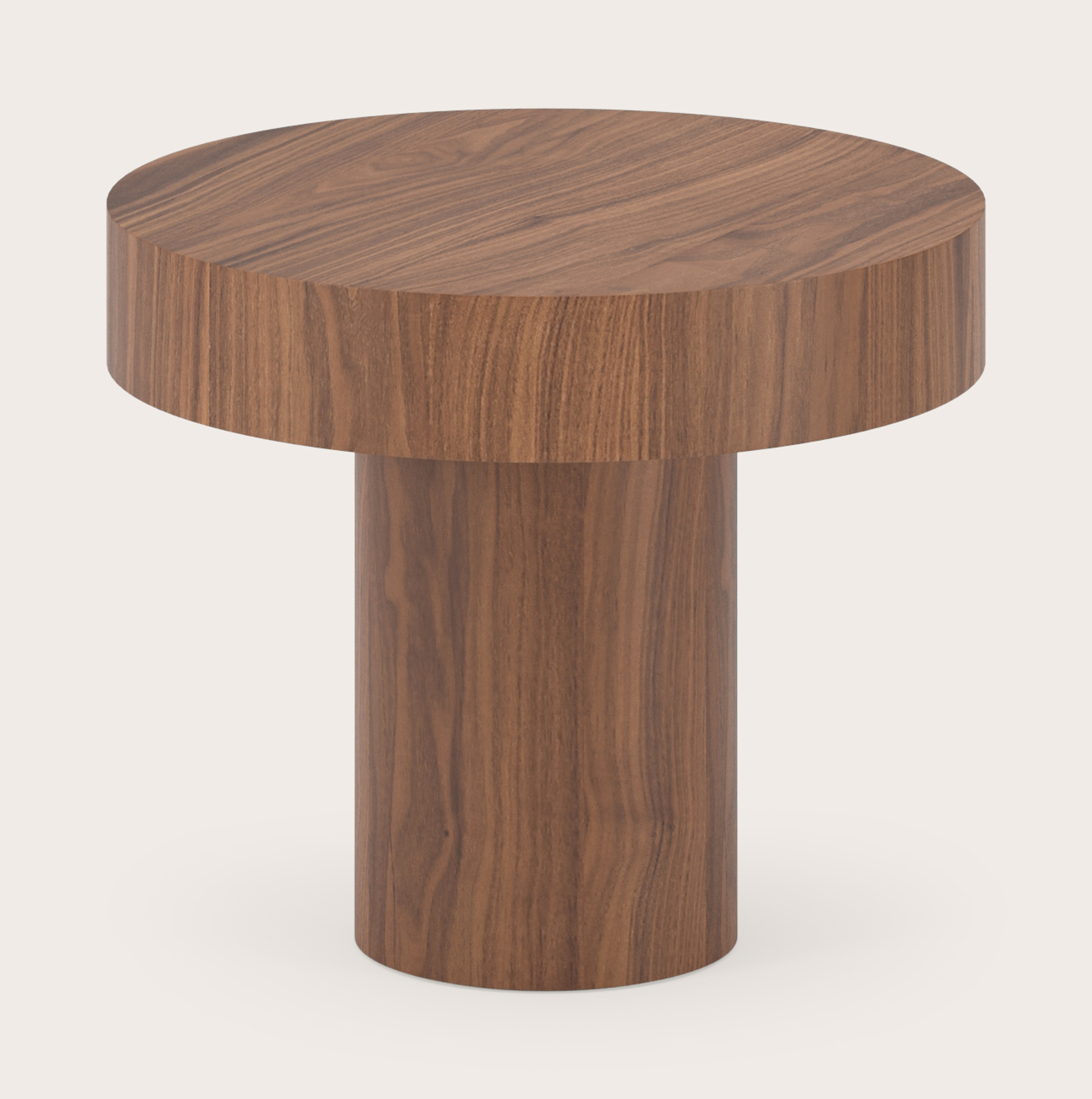 Table d'appoint Fogato avec plateau rond en noyer Ø50 x 42 cm