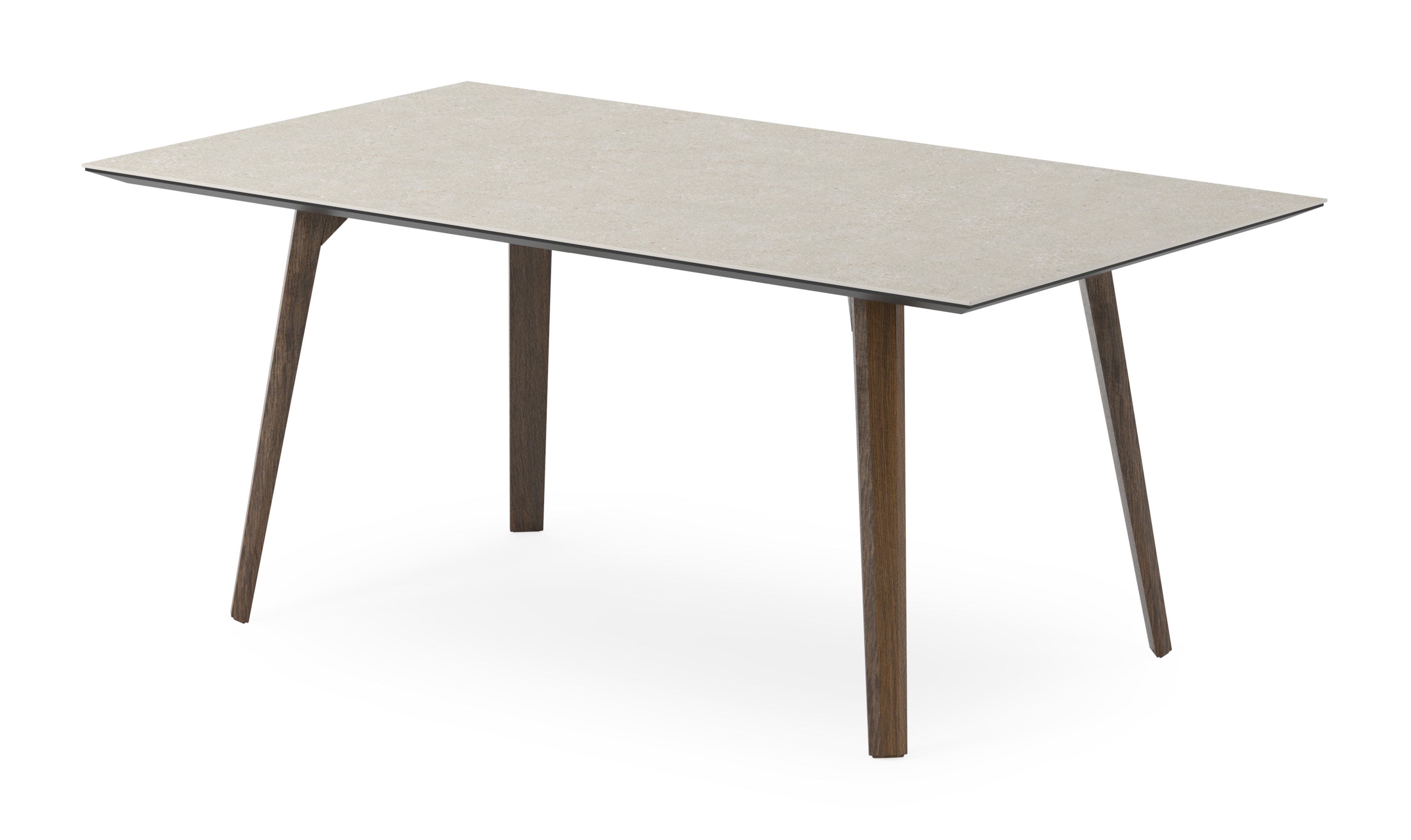 Table de salle à manger Clino armature en chêne fumé avec plateau Ceramo rectangulaire en céramique en couleur Shilin 180 x 90 x 77 cm