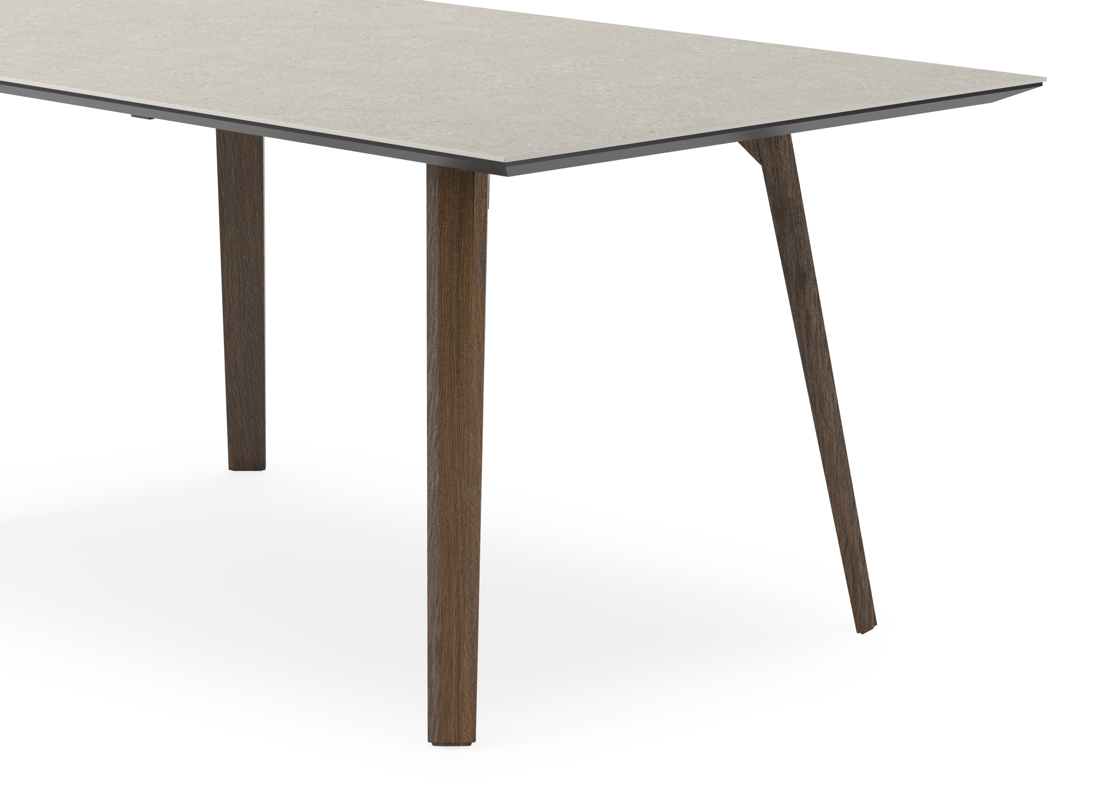 Table de salle à manger Clino armature en chêne fumé avec plateau Ceramo rectangulaire en céramique en couleur Shilin 180 x 90 x 77 cm