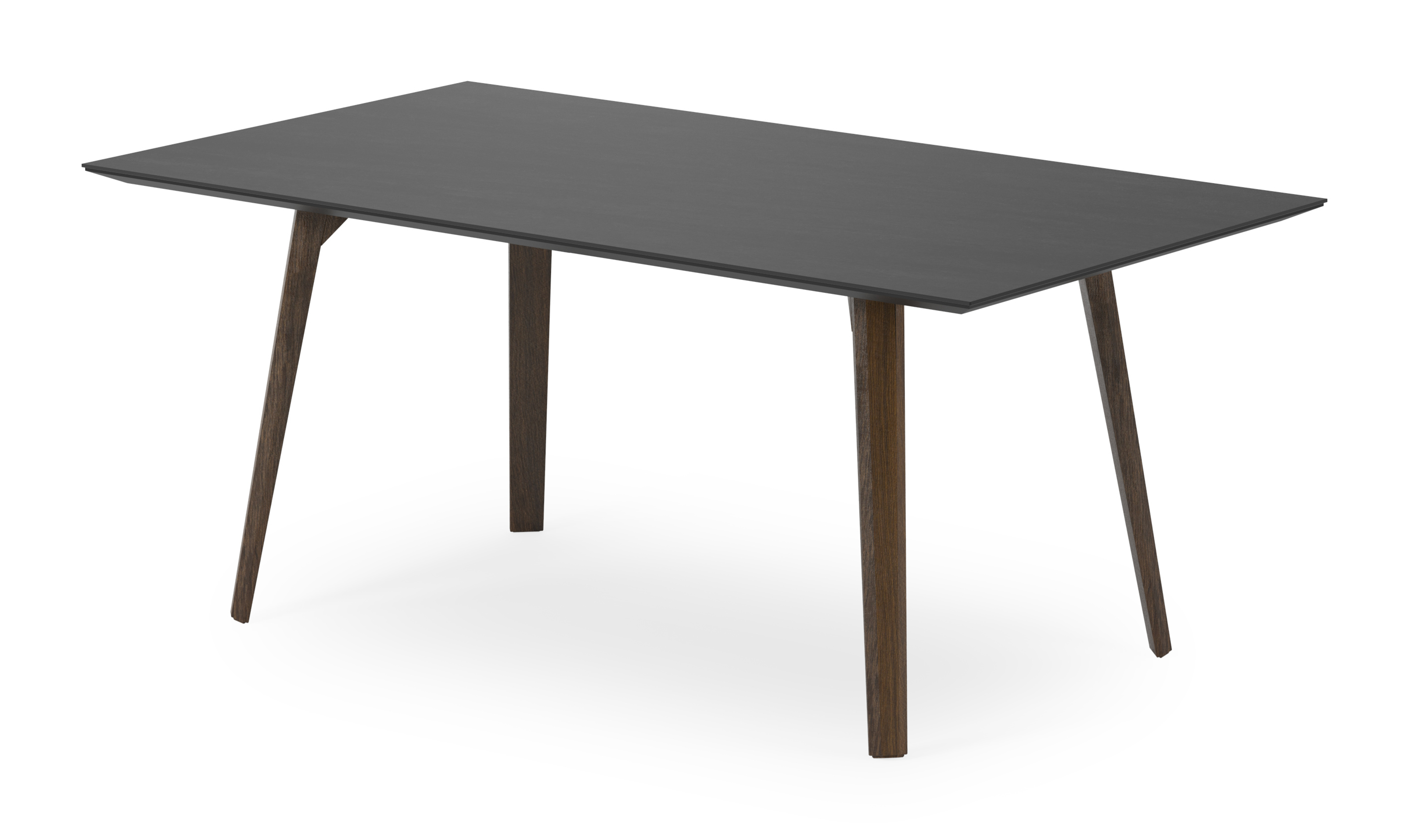 Table de salle à manger Clino armature en chêne fumé avec plateau Ceramo rectangulaire en céramique en couleur Calatorao 180 x 90 x 77 cm