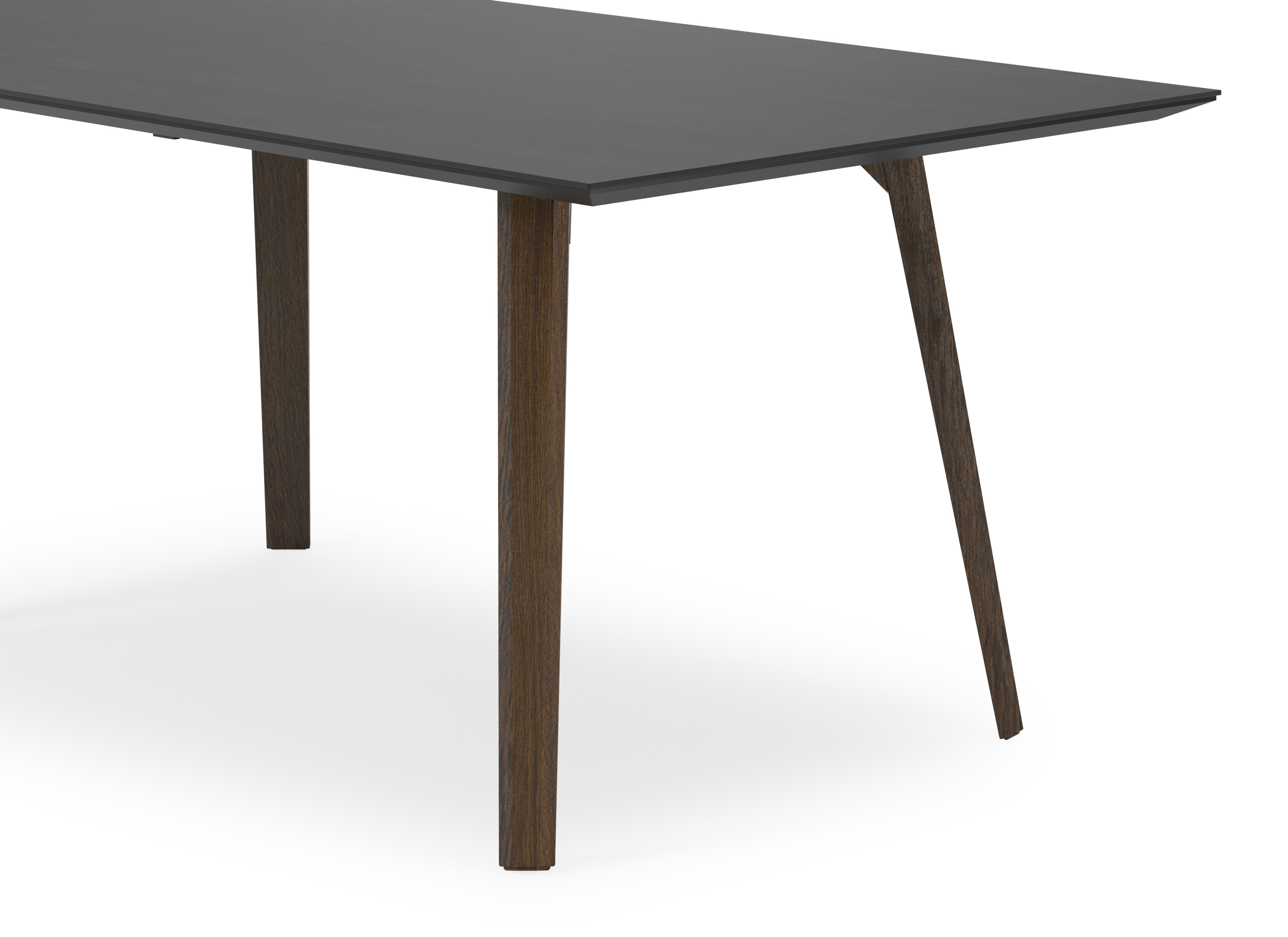 Table de salle à manger Clino armature en chêne fumé avec plateau Ceramo rectangulaire en céramique en couleur Calatorao 180 x 90 x 77 cm