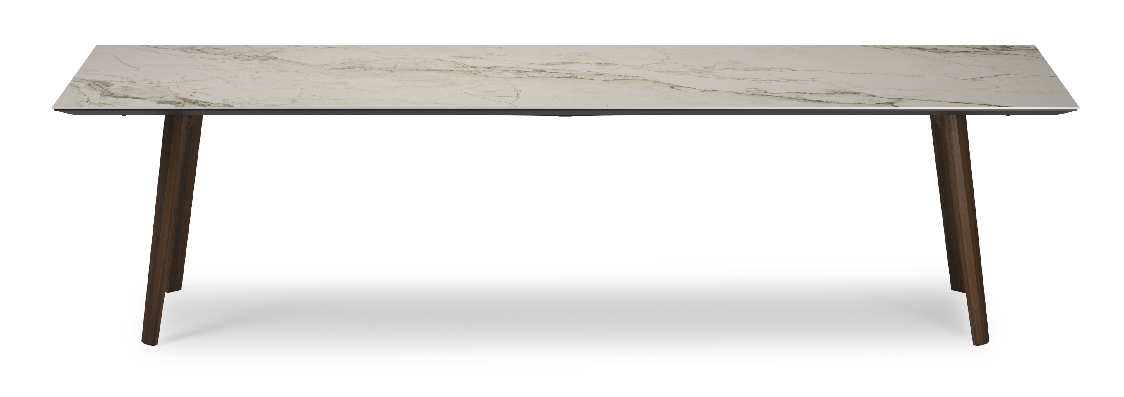 Eettafel Clino onderstel in gerookte eik met rechthoekig volkeramisch Ceramo blad in kleur Colorado Dunes 300 x 110 x 77 cm