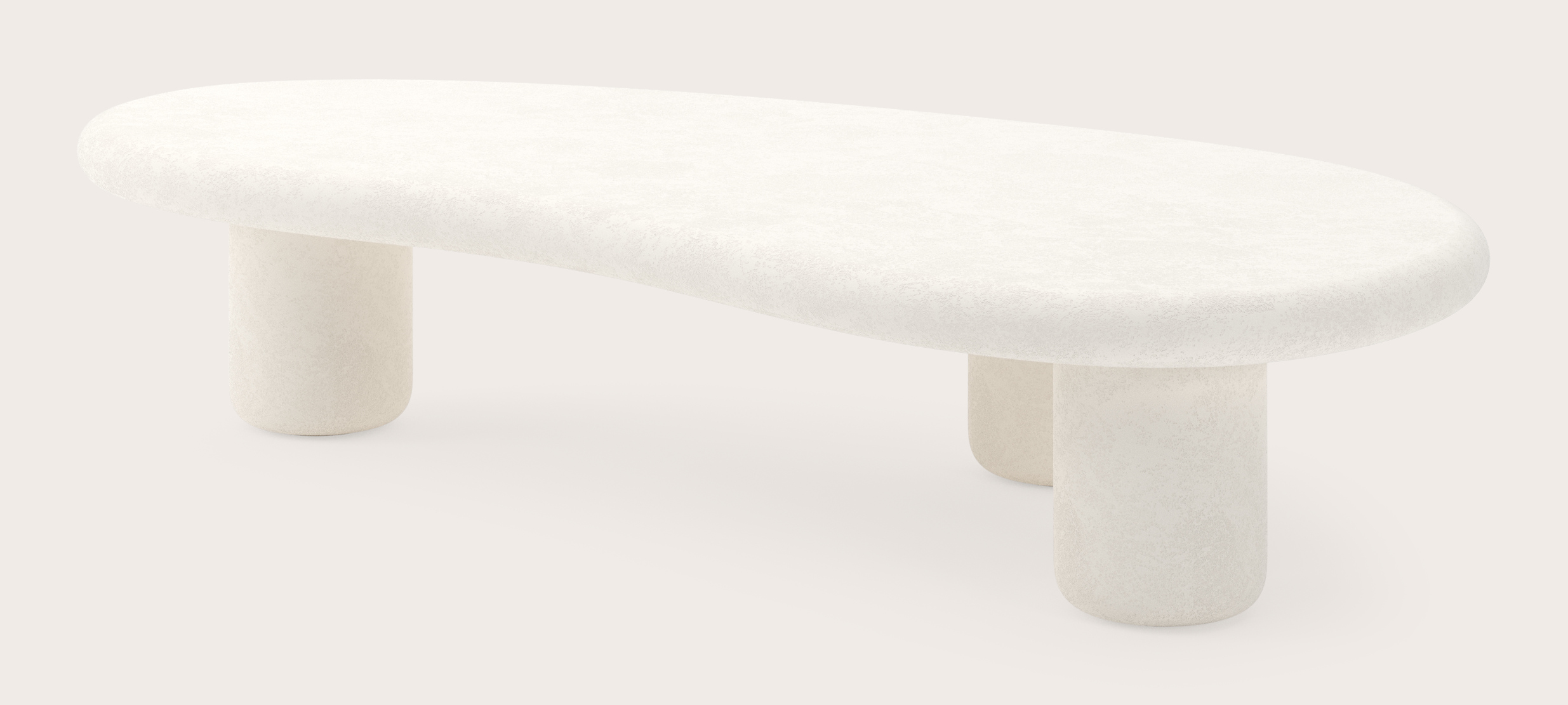 Table basse Artisano armature Small avec plateau Artisano forme blob en Claylime couleur Chalk
