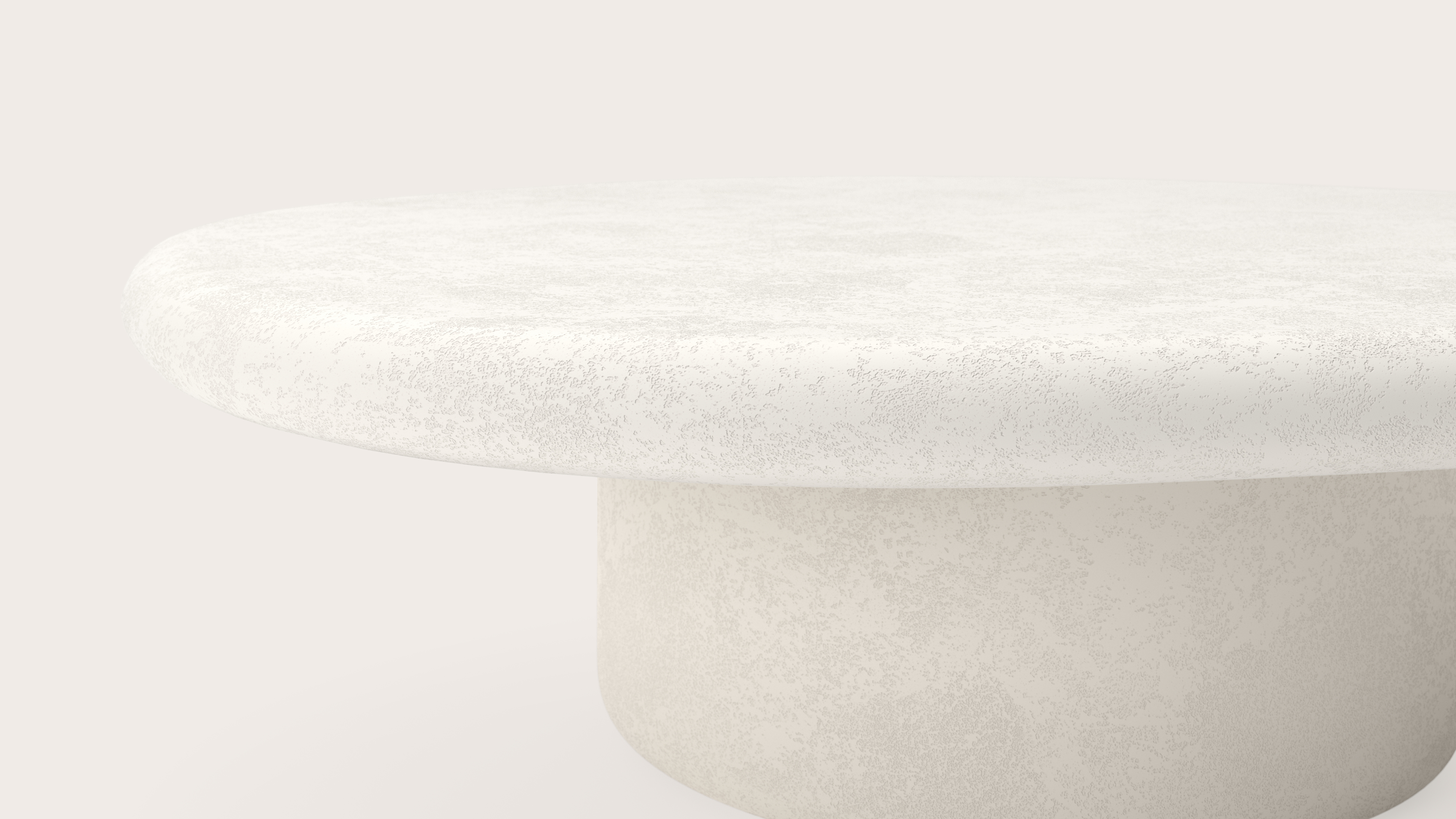Salontafel Artisano XLarge onderstel met pebblevormig Artisano blad in Claylime kleur