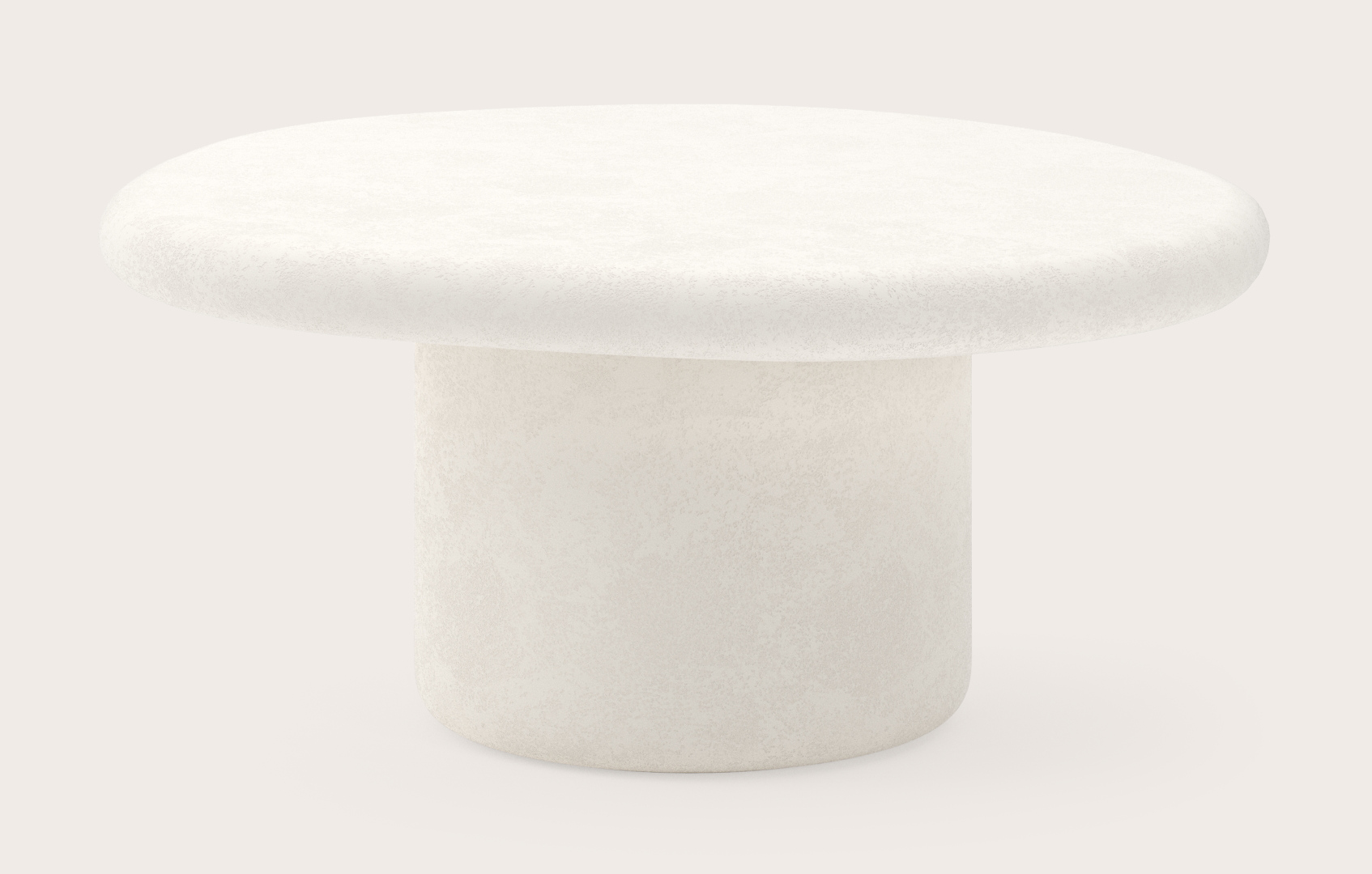 Salontafel Artisano Large onderstel met pebblevormig Artisano blad in Claylime kleur