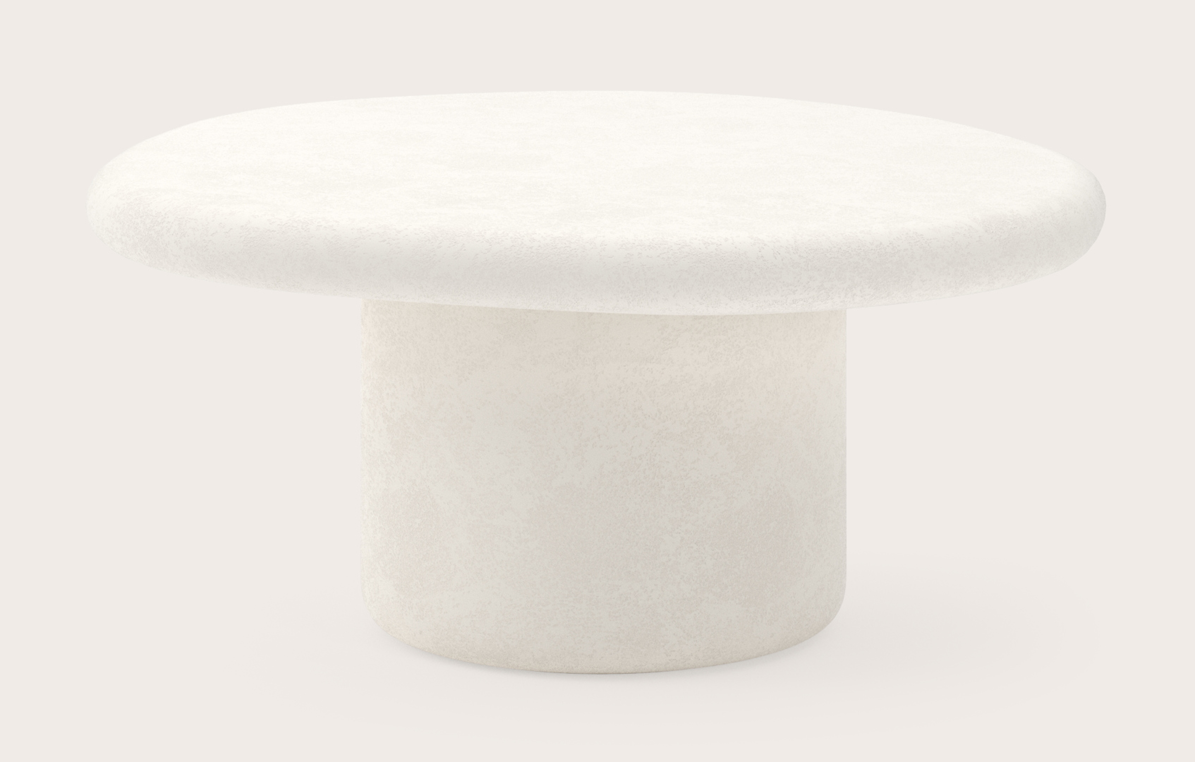 Salontafel Artisano Large onderstel met pebblevormig Artisano blad in Claylime kleur